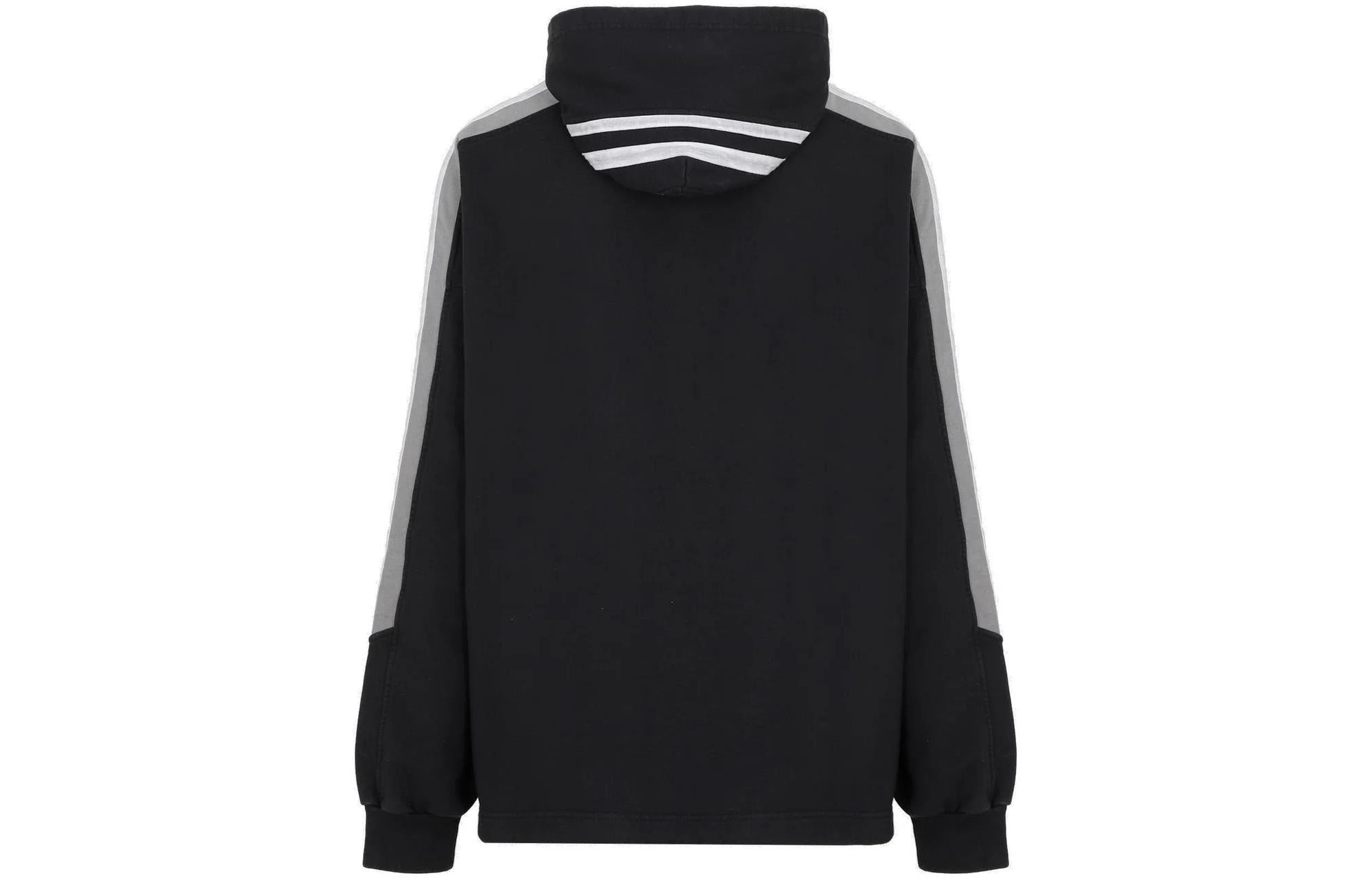 Balenciaga Sporty B Striped SLeeve Hoodie Oversized 'Black White' 704023TMVG23869 - 2