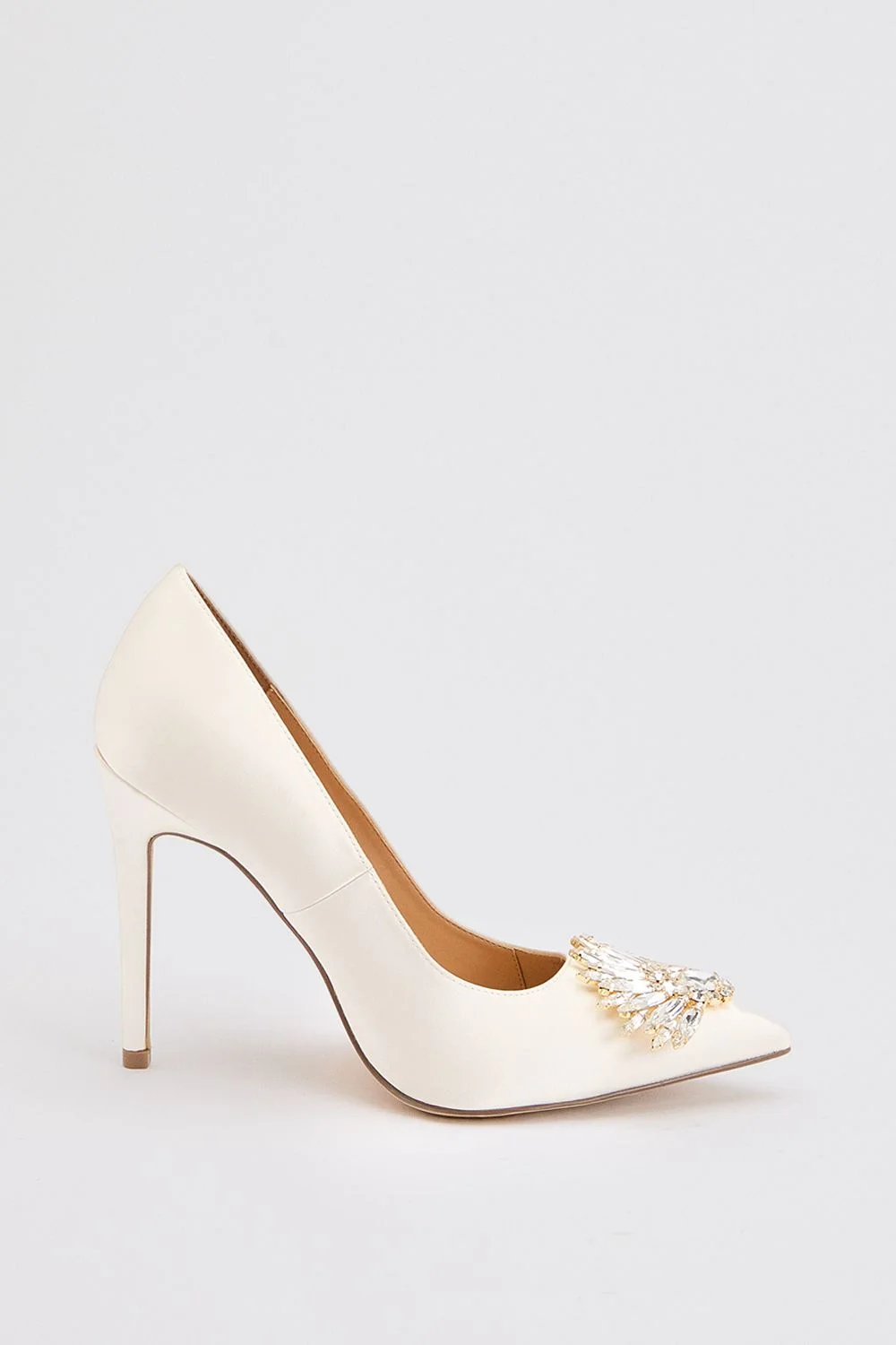 Satin Stiletto Embellished Heeled Shoe - 1