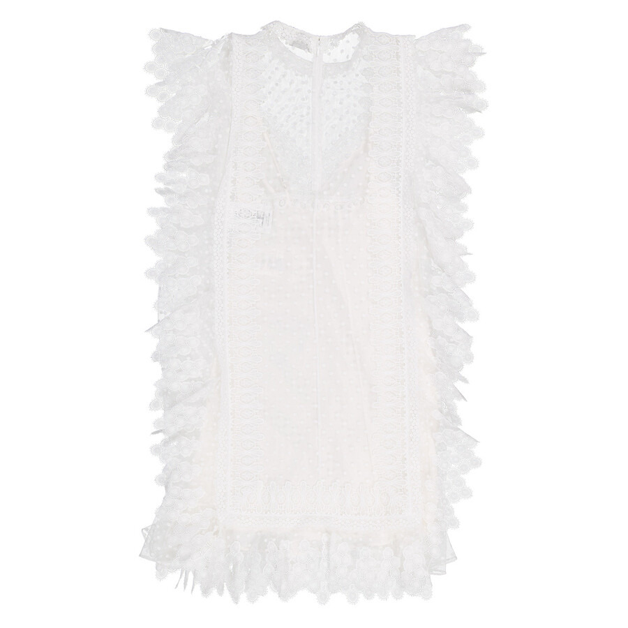Burberry Nahla White Polka-dot And Scalloped Lace Tulle Dress - 2