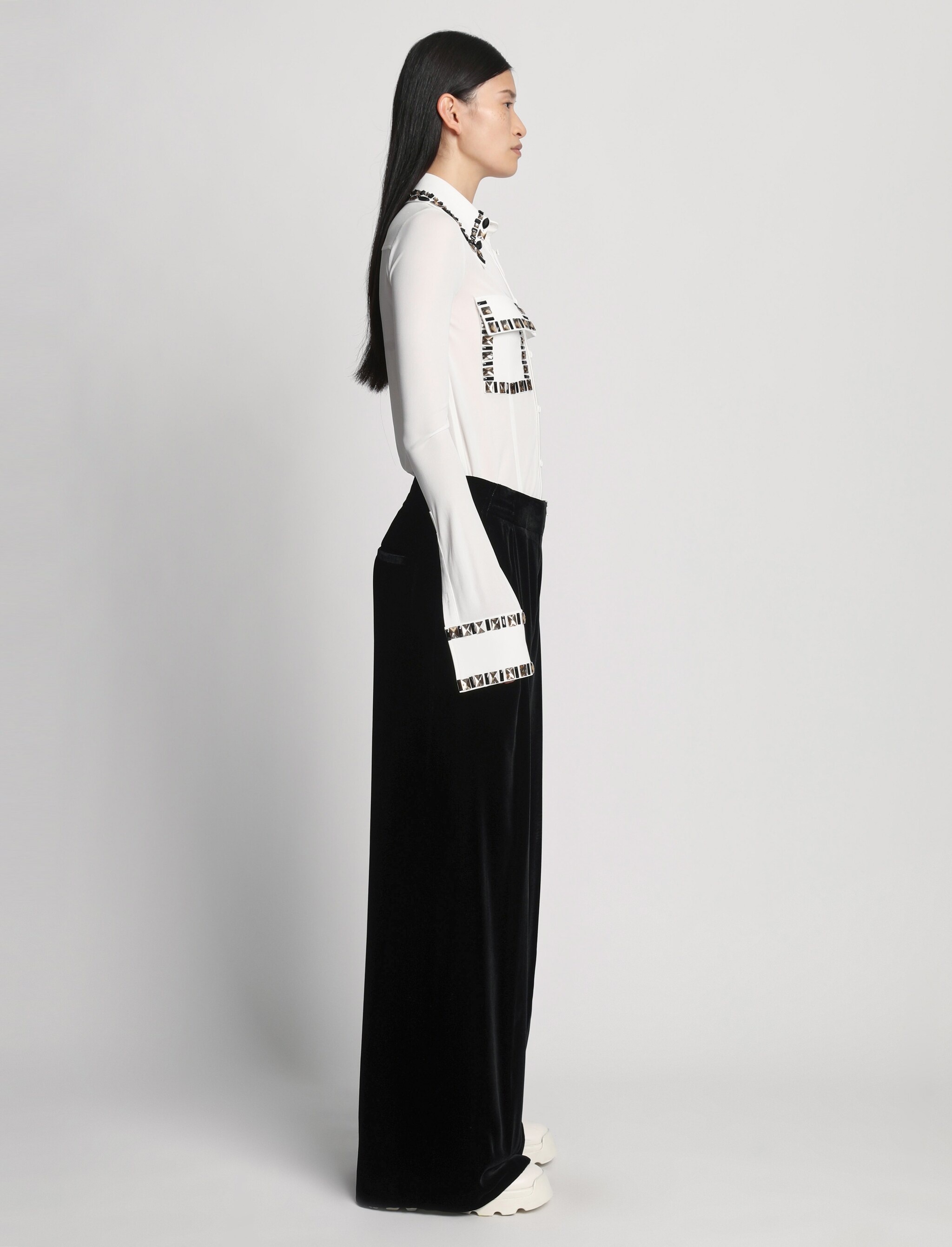 Silk Viscose Velvet Trouser - 3