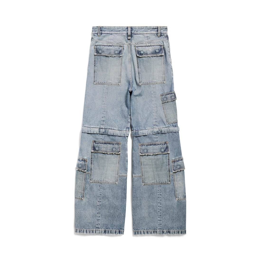 Women's Flared Cargo Pants in Blue - 7
