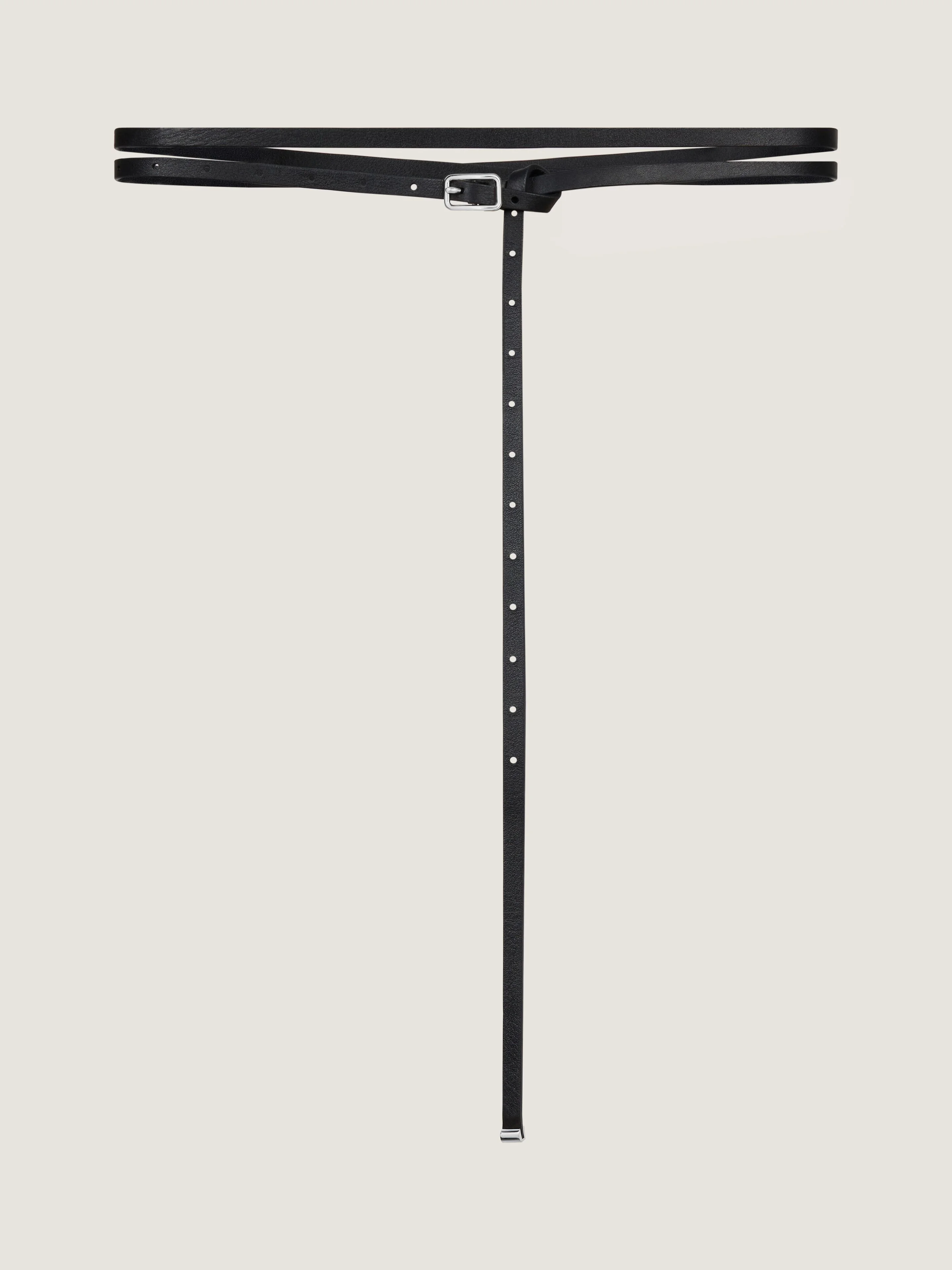 DOUBLE BELT IN GRAINED LEATHER - 1