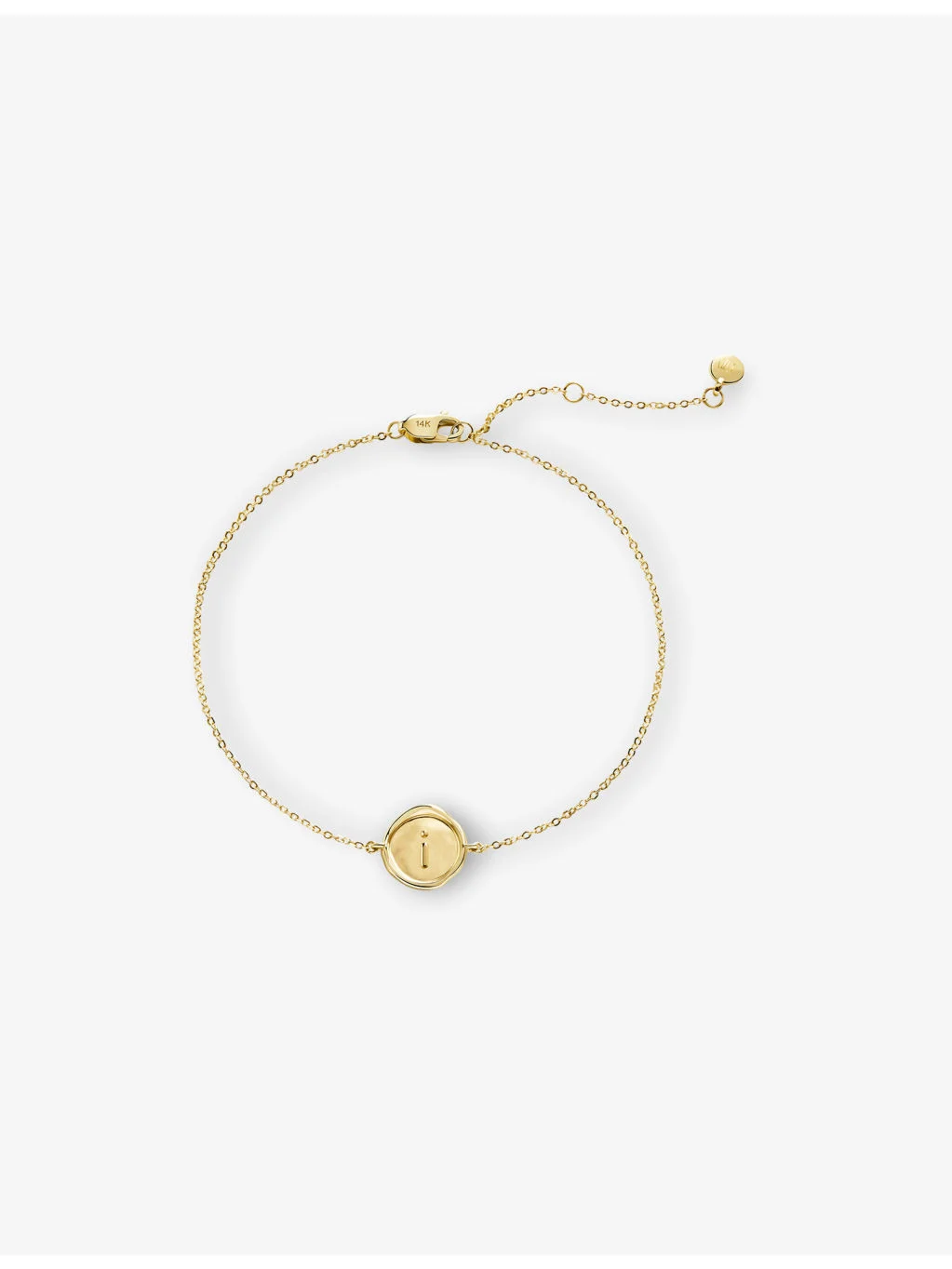 Mini Initial I Stamp 14ct Yellow-Gold Bracelet - 1