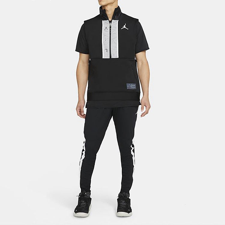 Air Jordan Colorblock Half Zipper Basketball Sports Vest Black CU1346-010 - 3