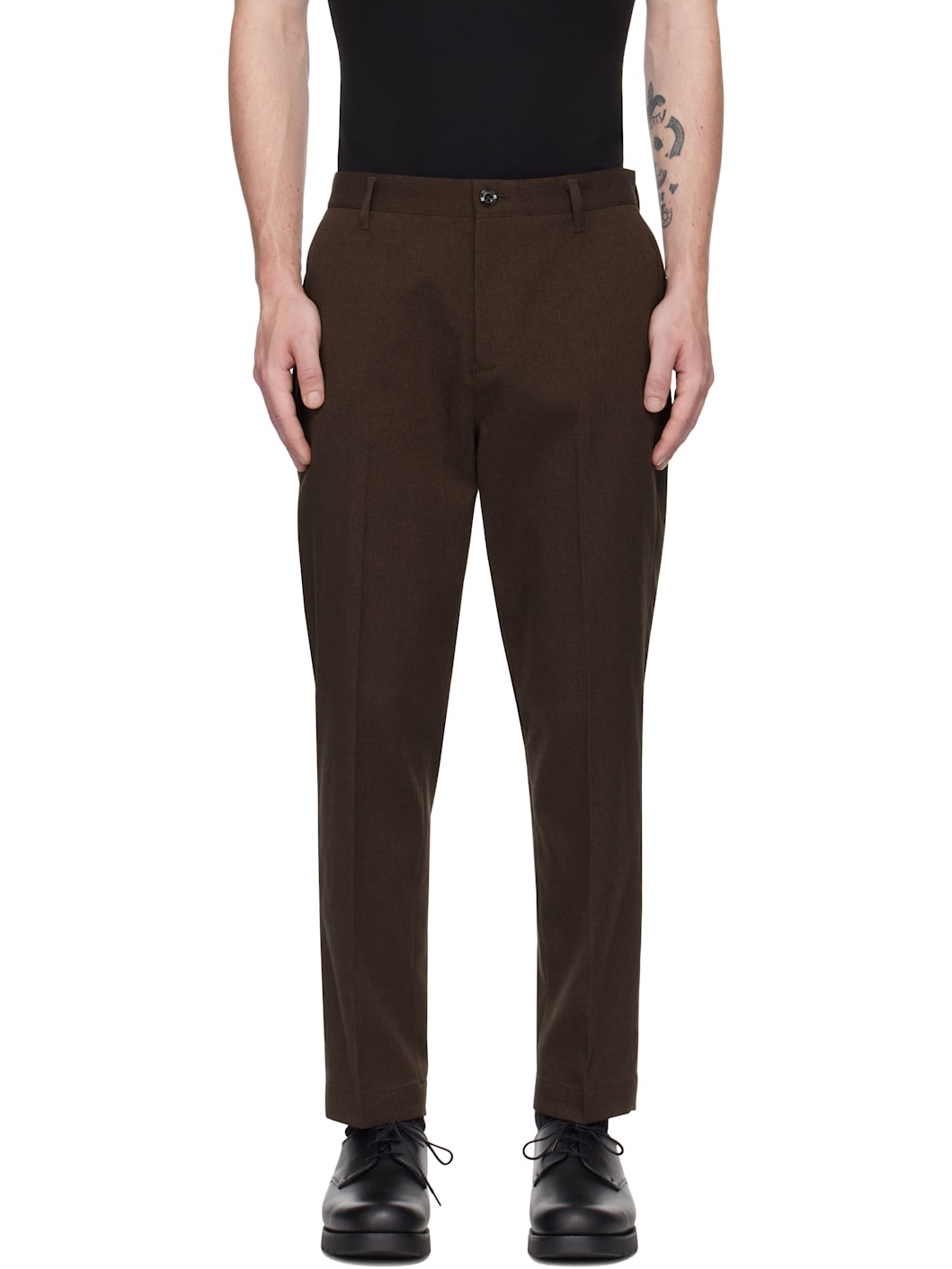Brown Ankle Trousers - 1