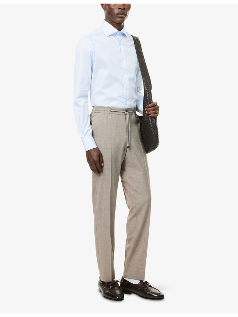 CORNELIANI Slim-Leg Drawstring Cotton-Blend Trousers outlook