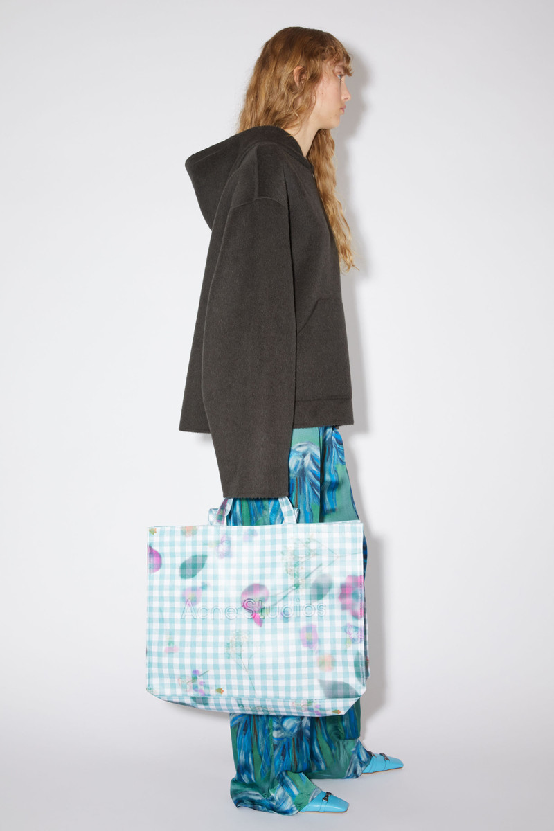Acne Studios Logo shoulder tote bag - White/green outlook