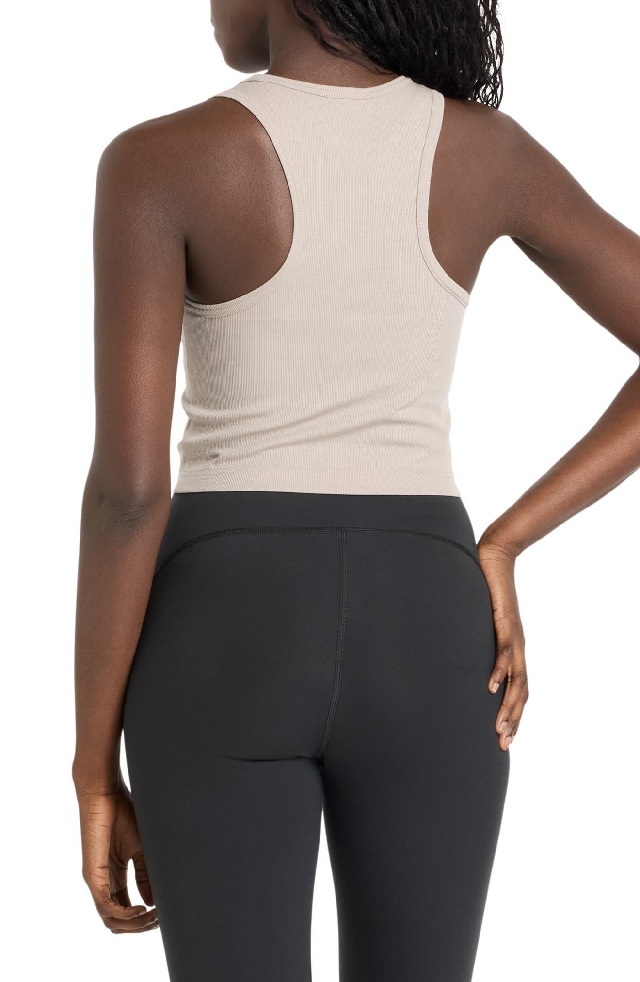 New Balance Performance Rib Crop Tank in Arid Stone at Nordstrom - 2