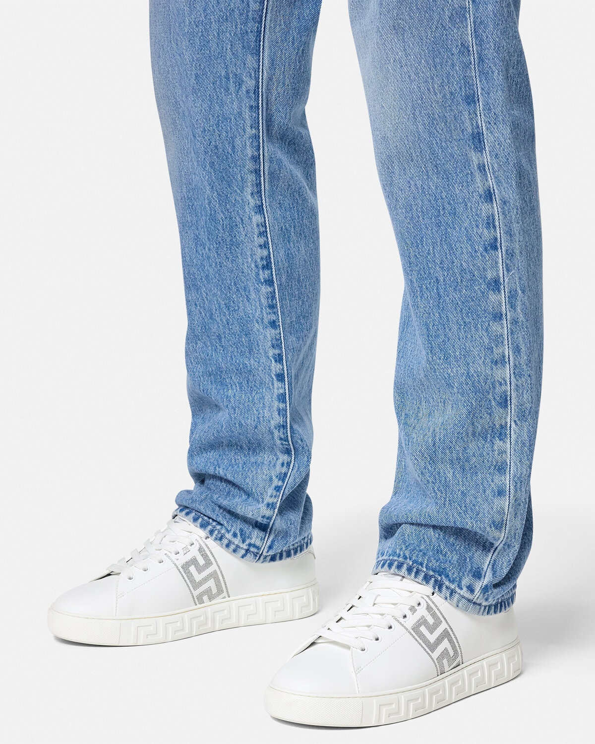 Embroidered Greca Sneakers - 3