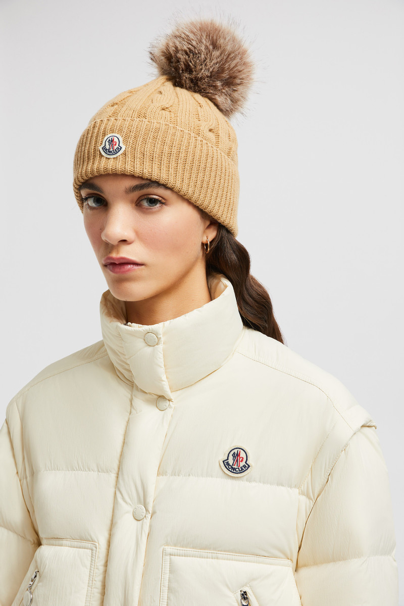 Moncler Wool & Cashmere Beanie with Faux Fur Pom Pom outlook