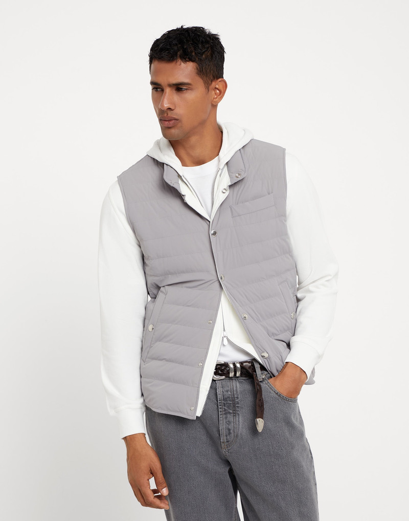 Bonded nylon lightweight down vest 1