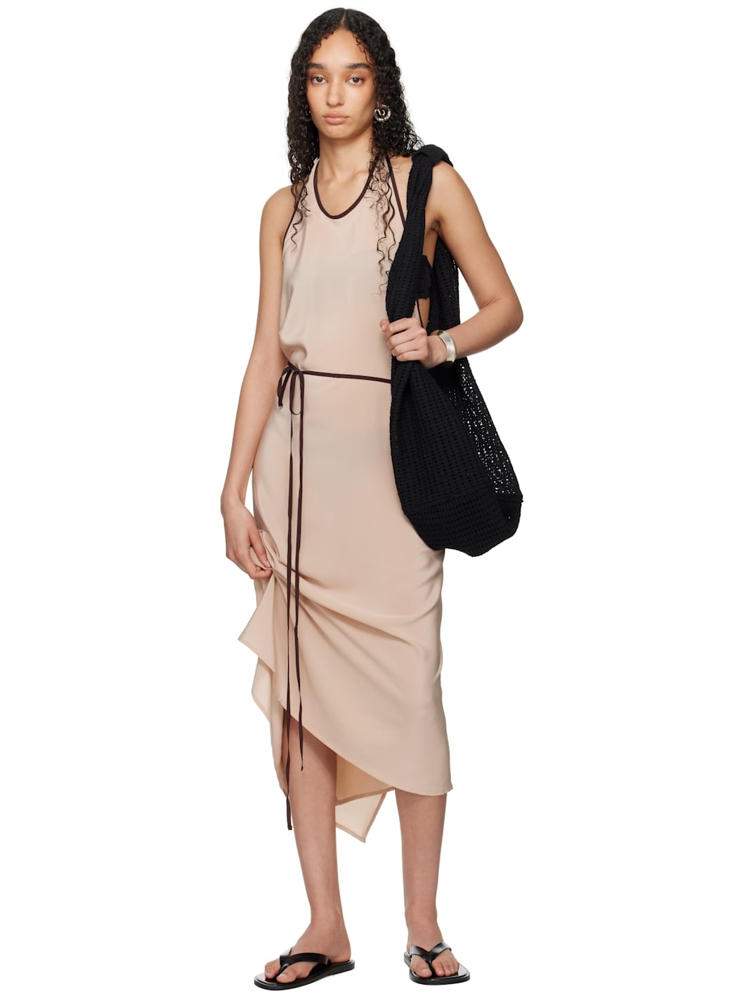 SSENSE Exclusive Pink Apron Wrap Midi Dress - 5