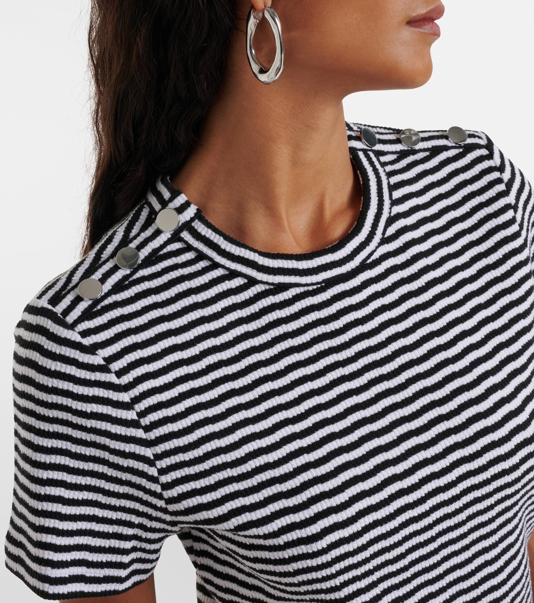 Draya striped cotton-blend T-shirt - 5