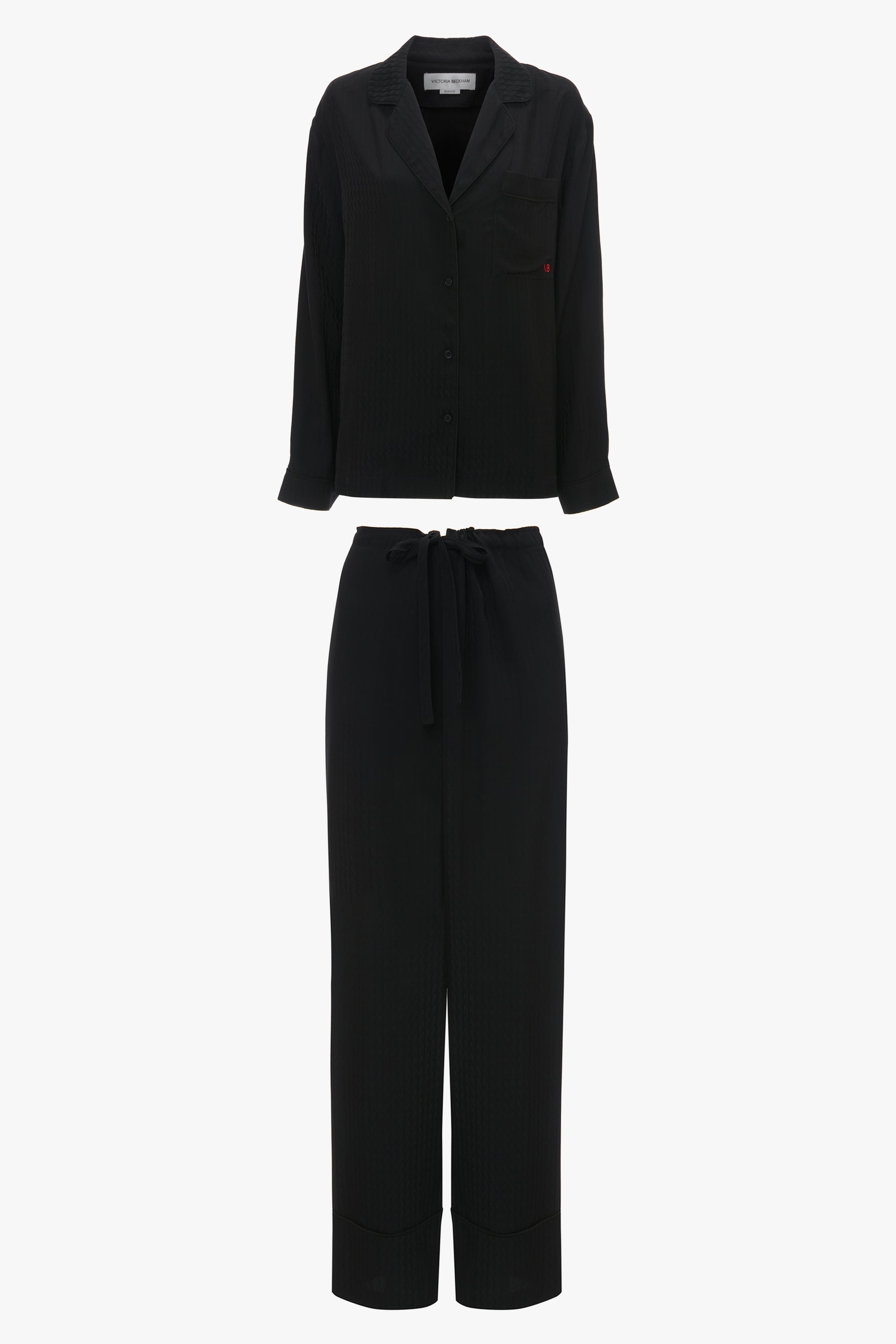 VB Monogram Pyjama Sleep Set In Black - 1