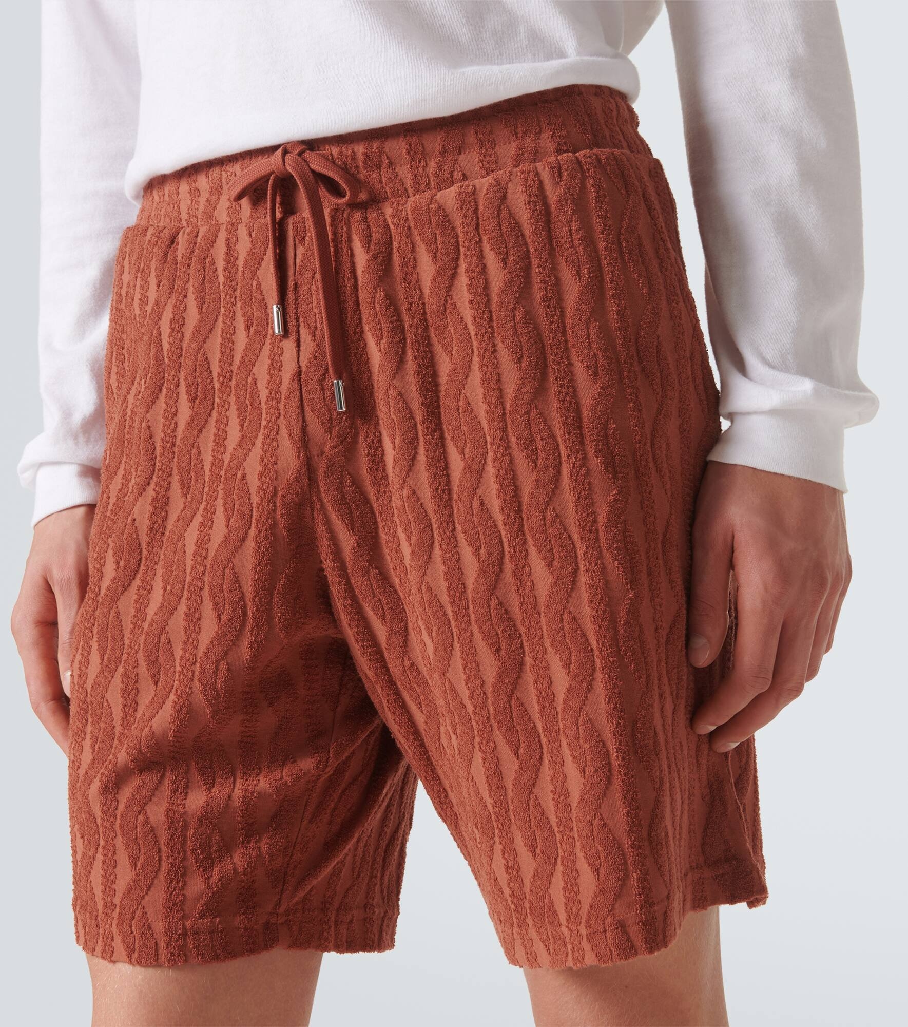 Augusto cotton terry jacquard shorts - 5
