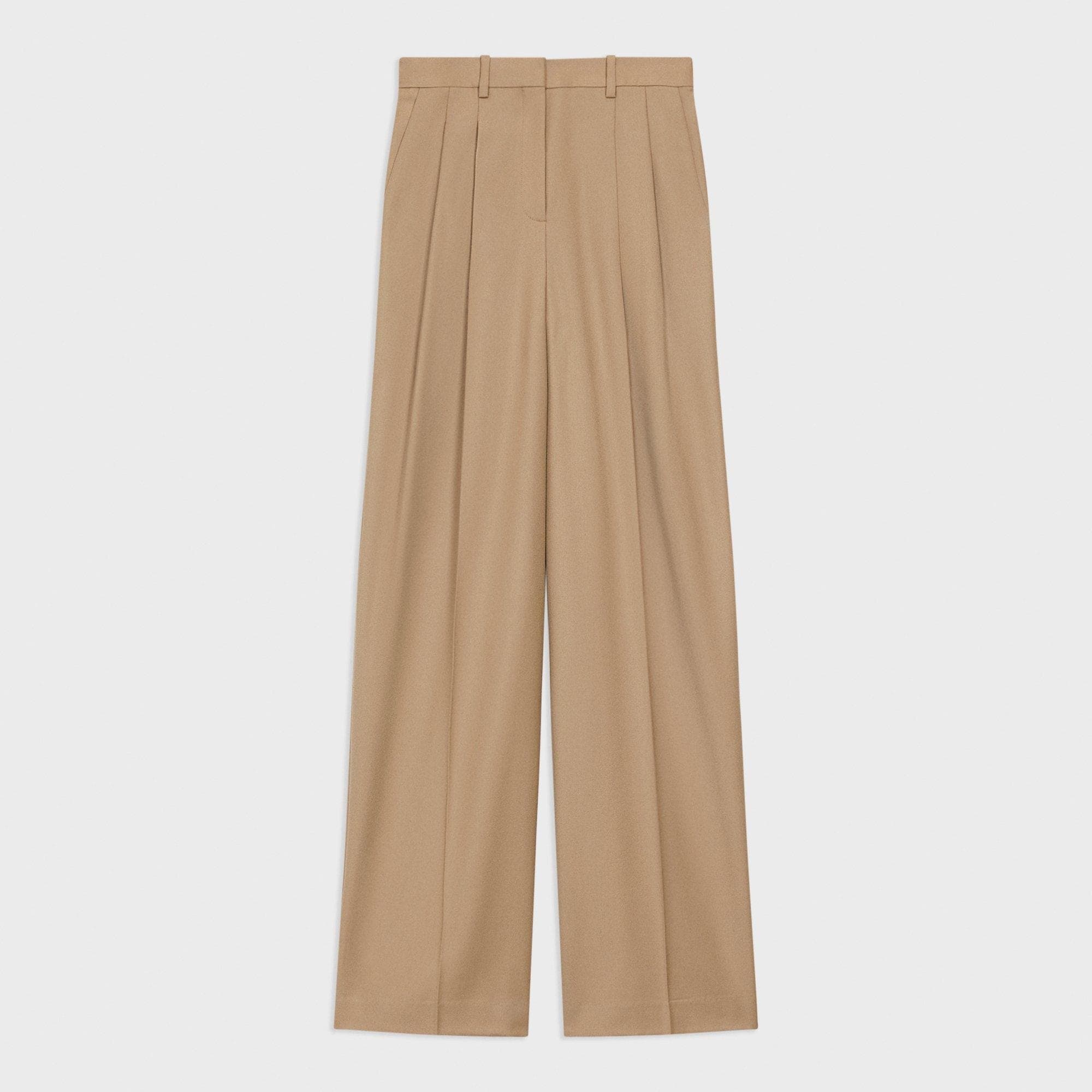 Double Pleat Pant in Sleek Flannel - 1