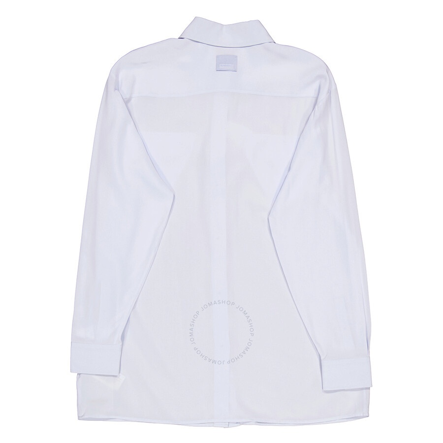 Burberry Pale Blue Irem Silk Crepe De Chine Logo Detail Oversized Shirt - 2