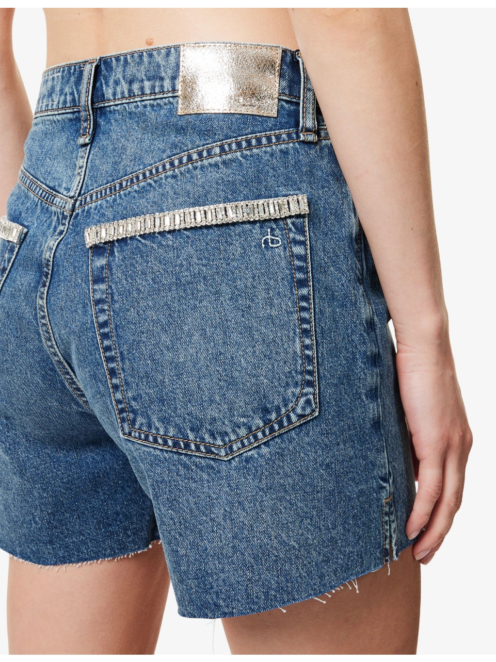 Everit Jewel Mid-Rise Denim Shorts - 5