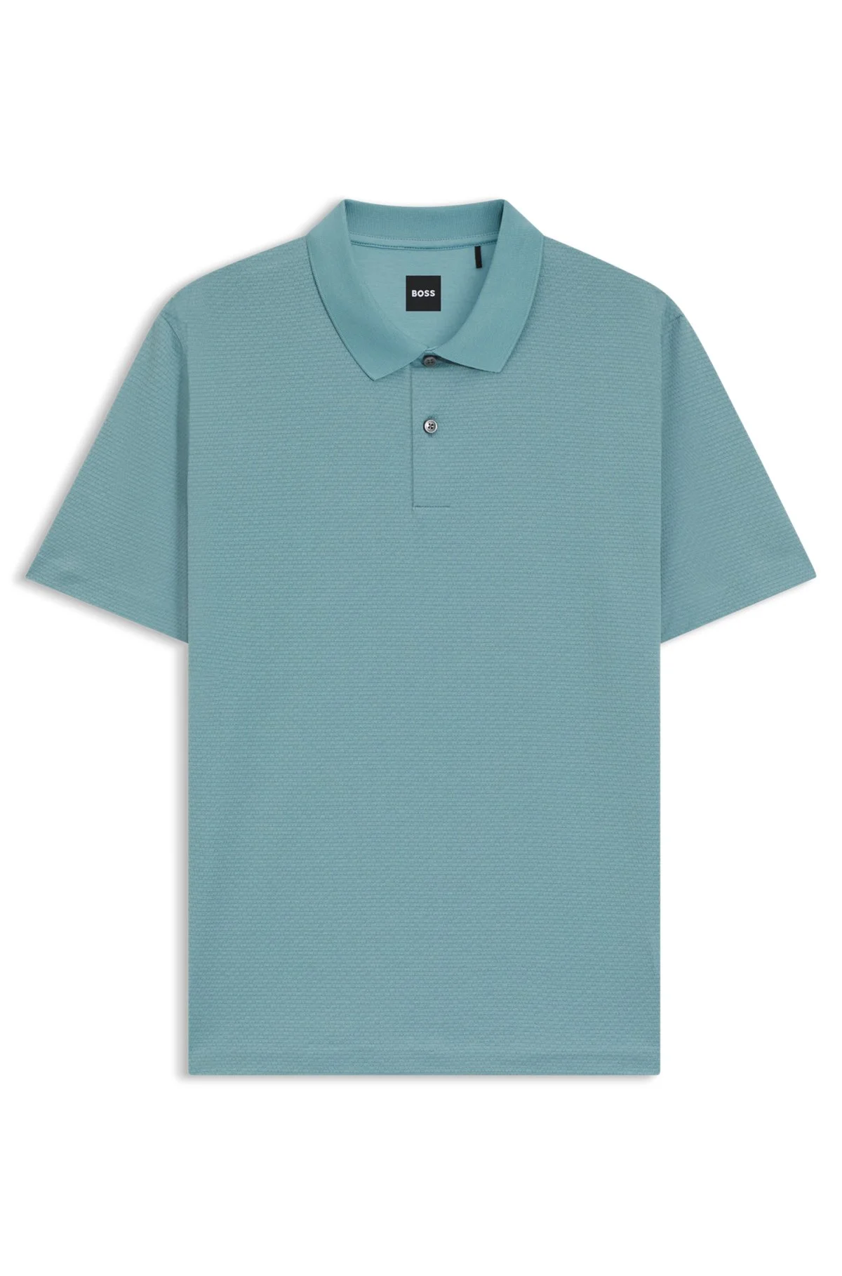 GEOMETRIC-JACQUARD POLO SHIRT IN MERCERISED COTTON - 1