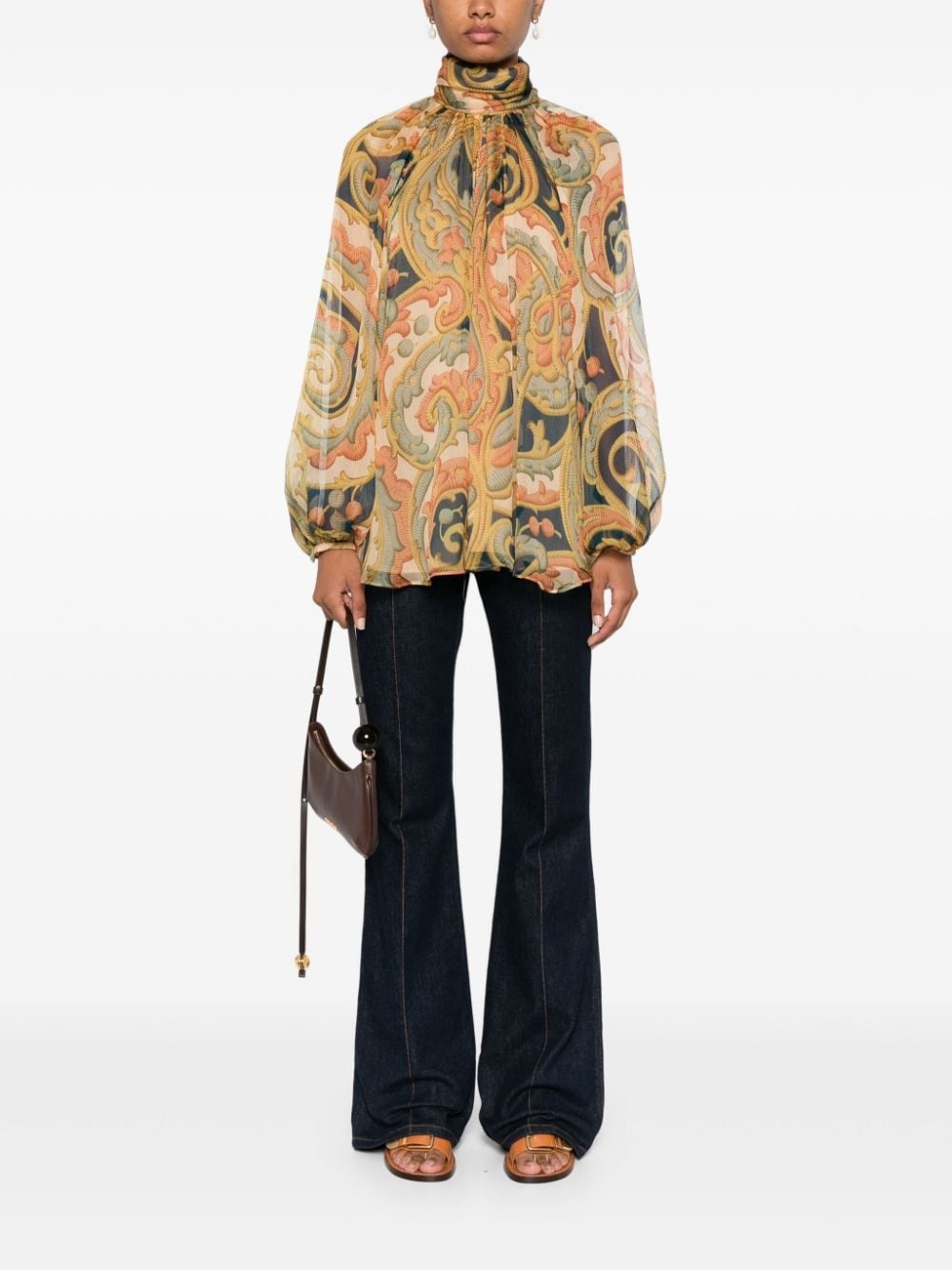 abstract-pattern print blouse - 2
