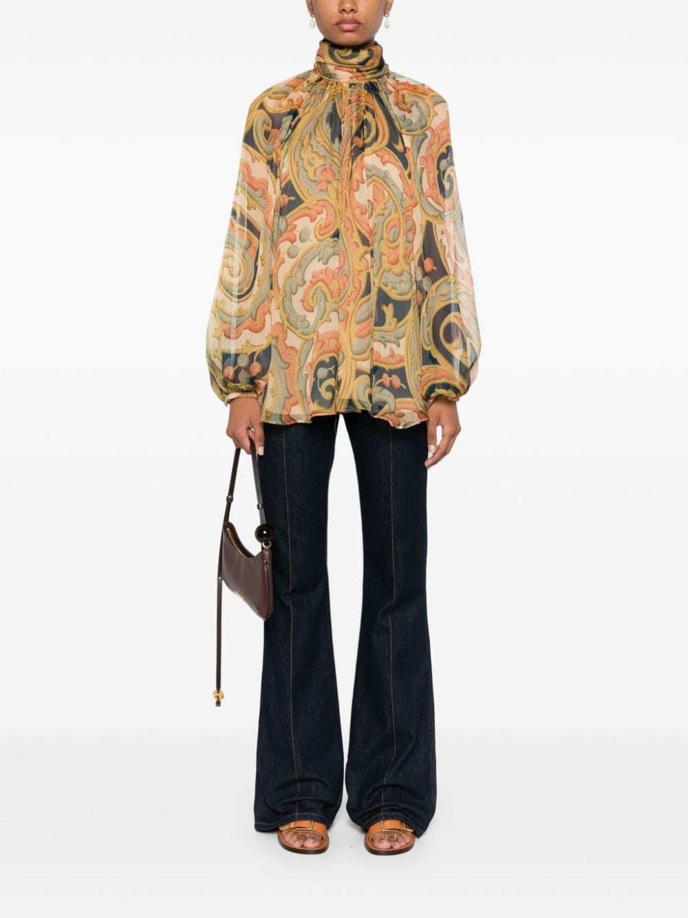 abstract-pattern print blouse - 2