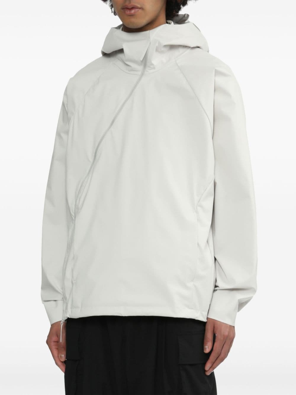 two-way zip jersey hoodie - 3