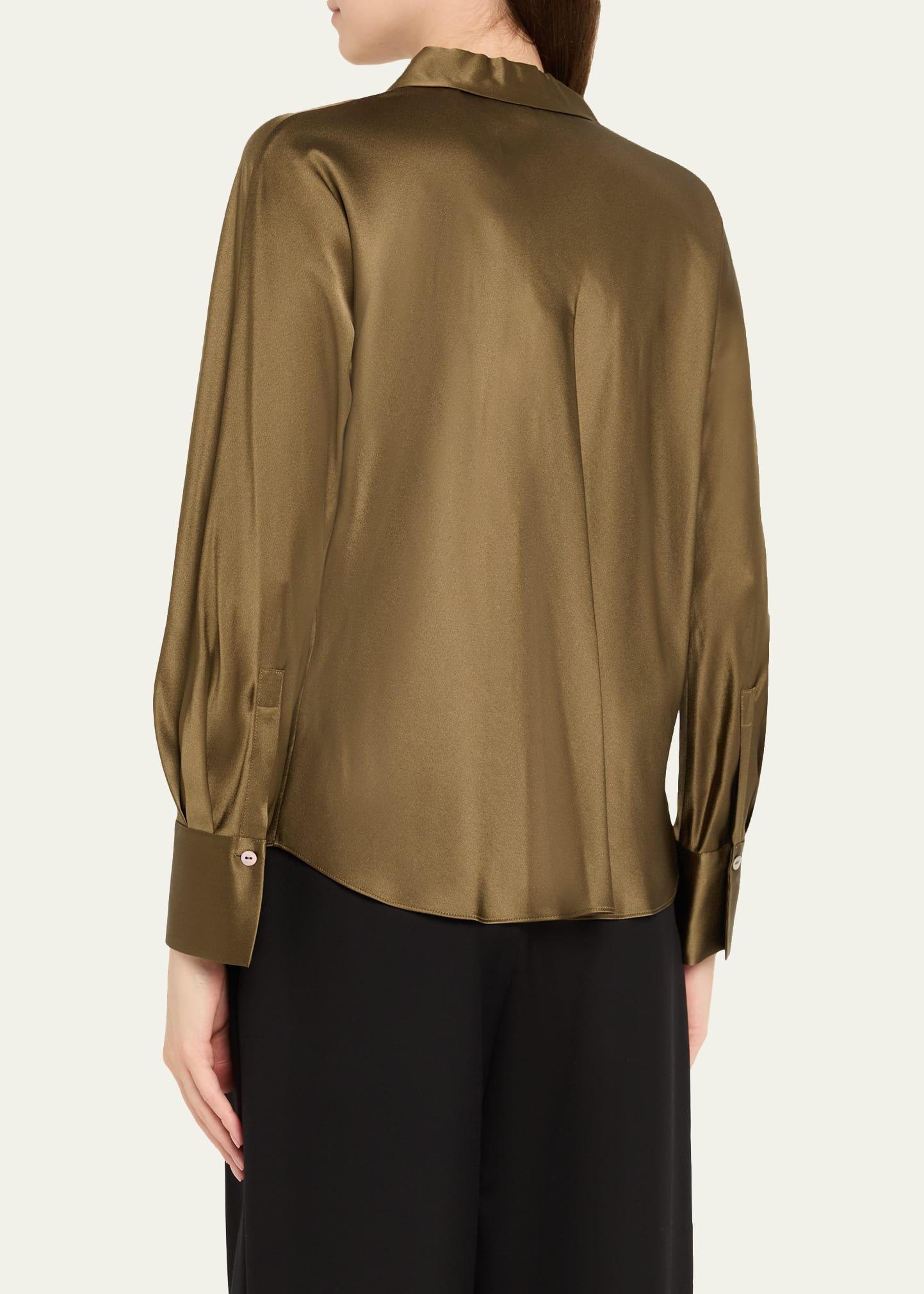 Bias Silk Long-Sleeve Blouse - 3