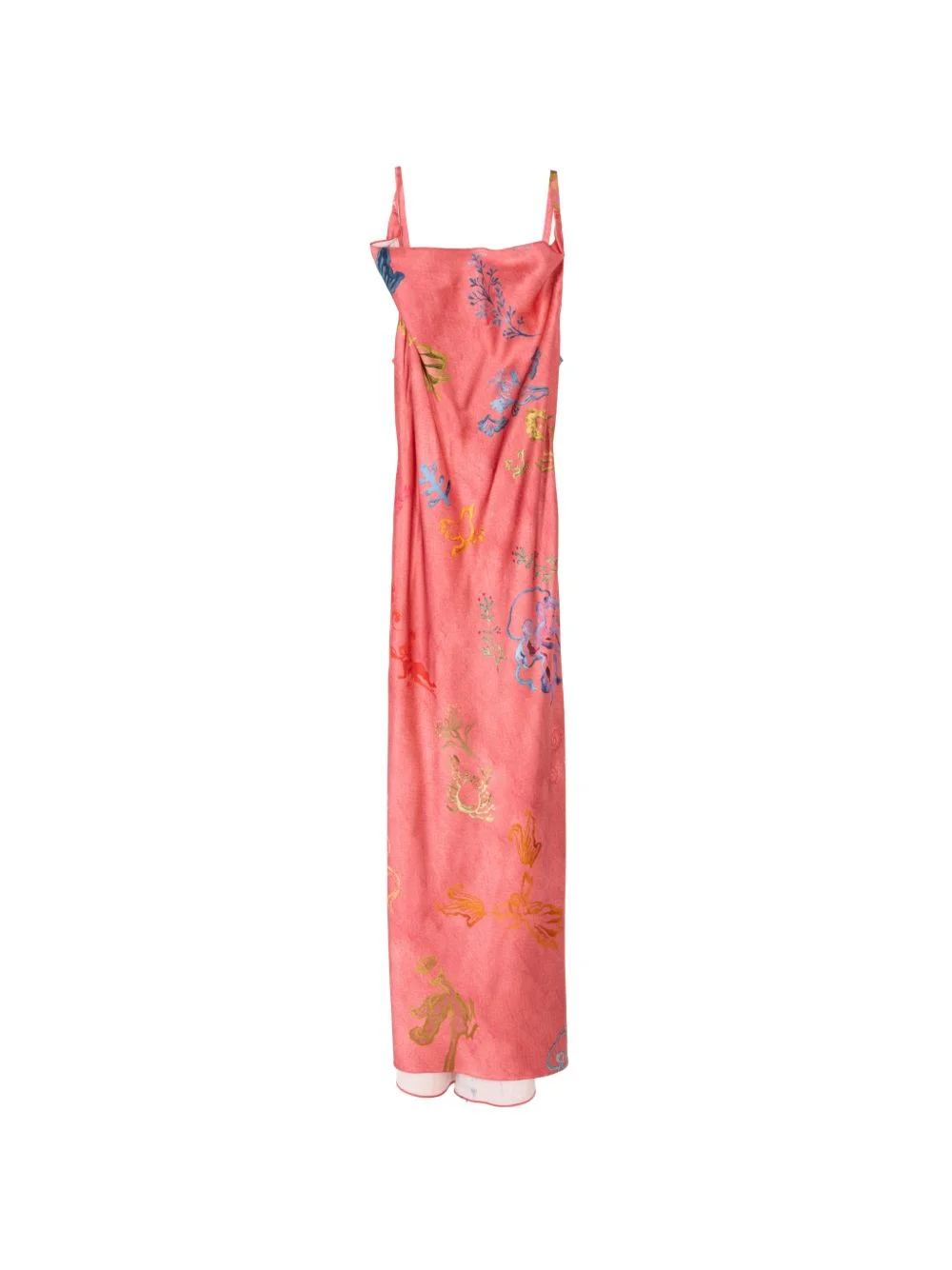 cowl neck printed midi dress - 1