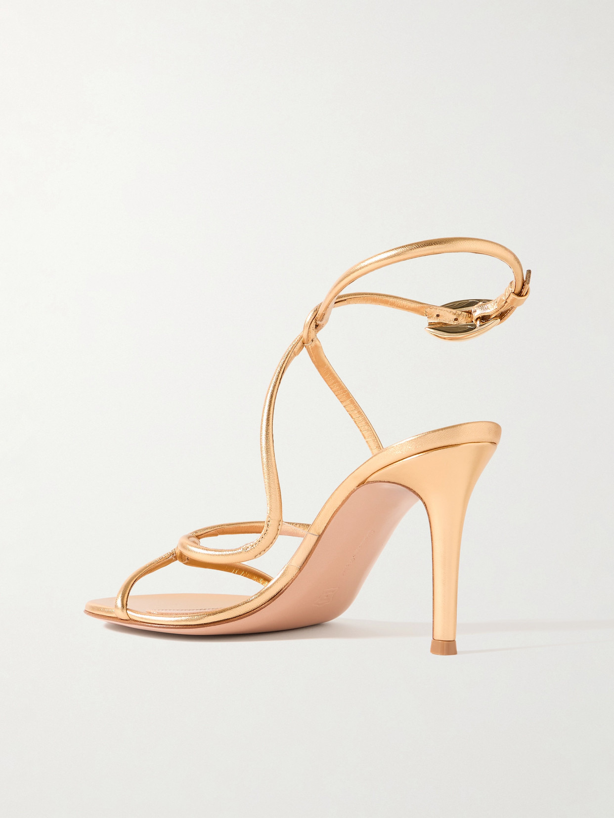 Black Mamba 85 Metallic Leather Sandals - 3