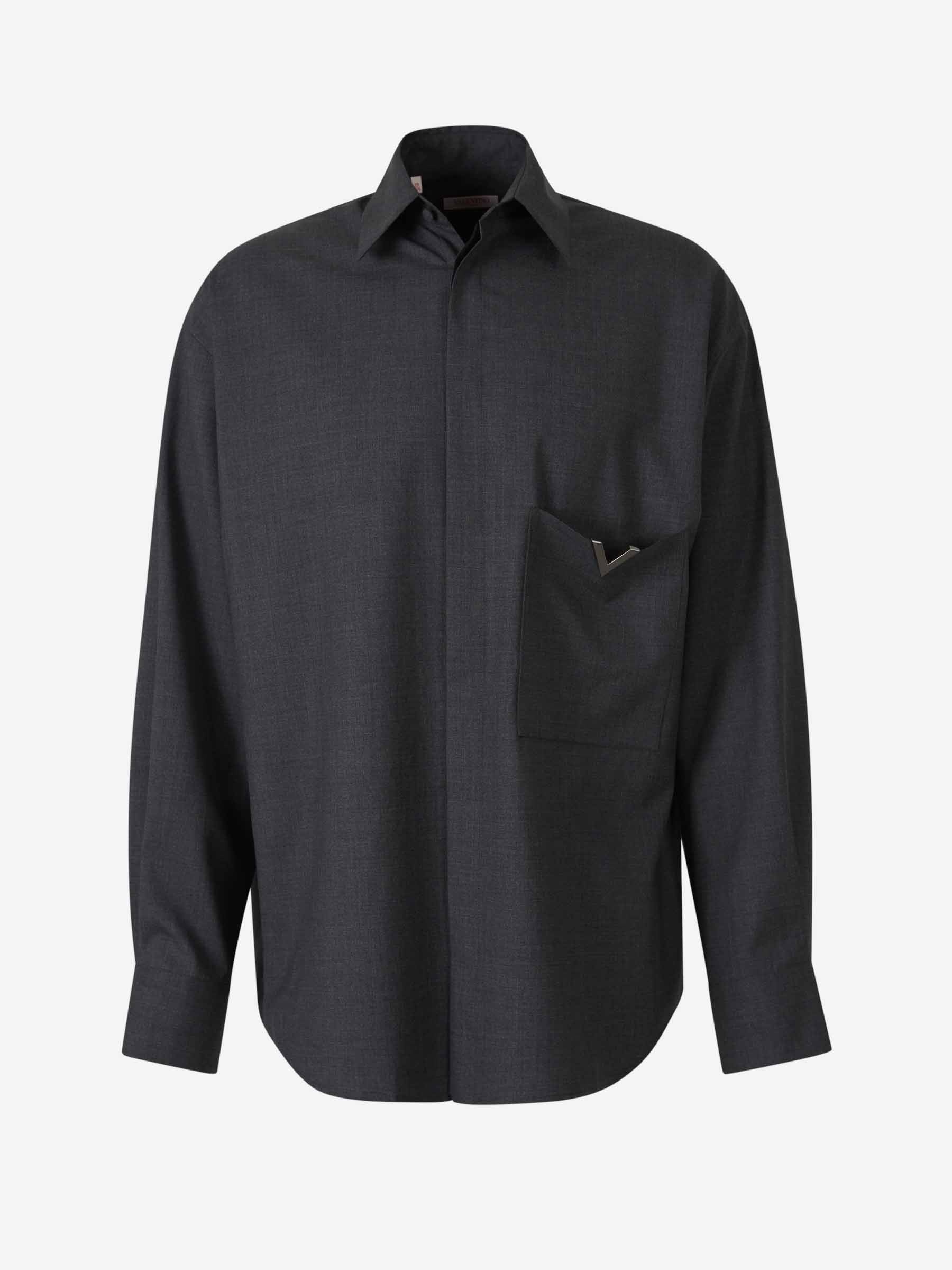 LOGO WOOL SHIRT - 1