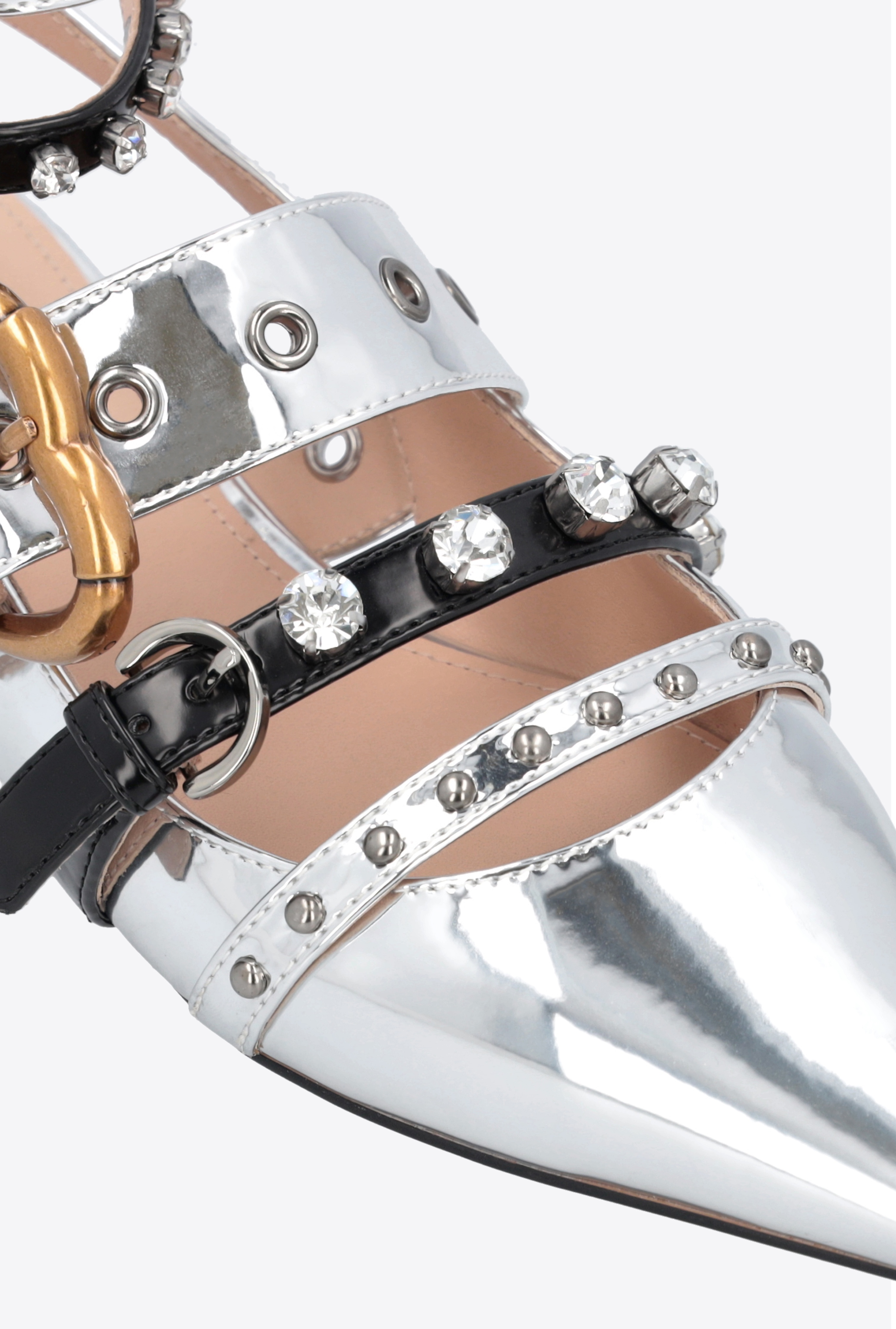 LAMINATED POINTED-TOE SLINGBACKS WITH RHINESTONES - 4