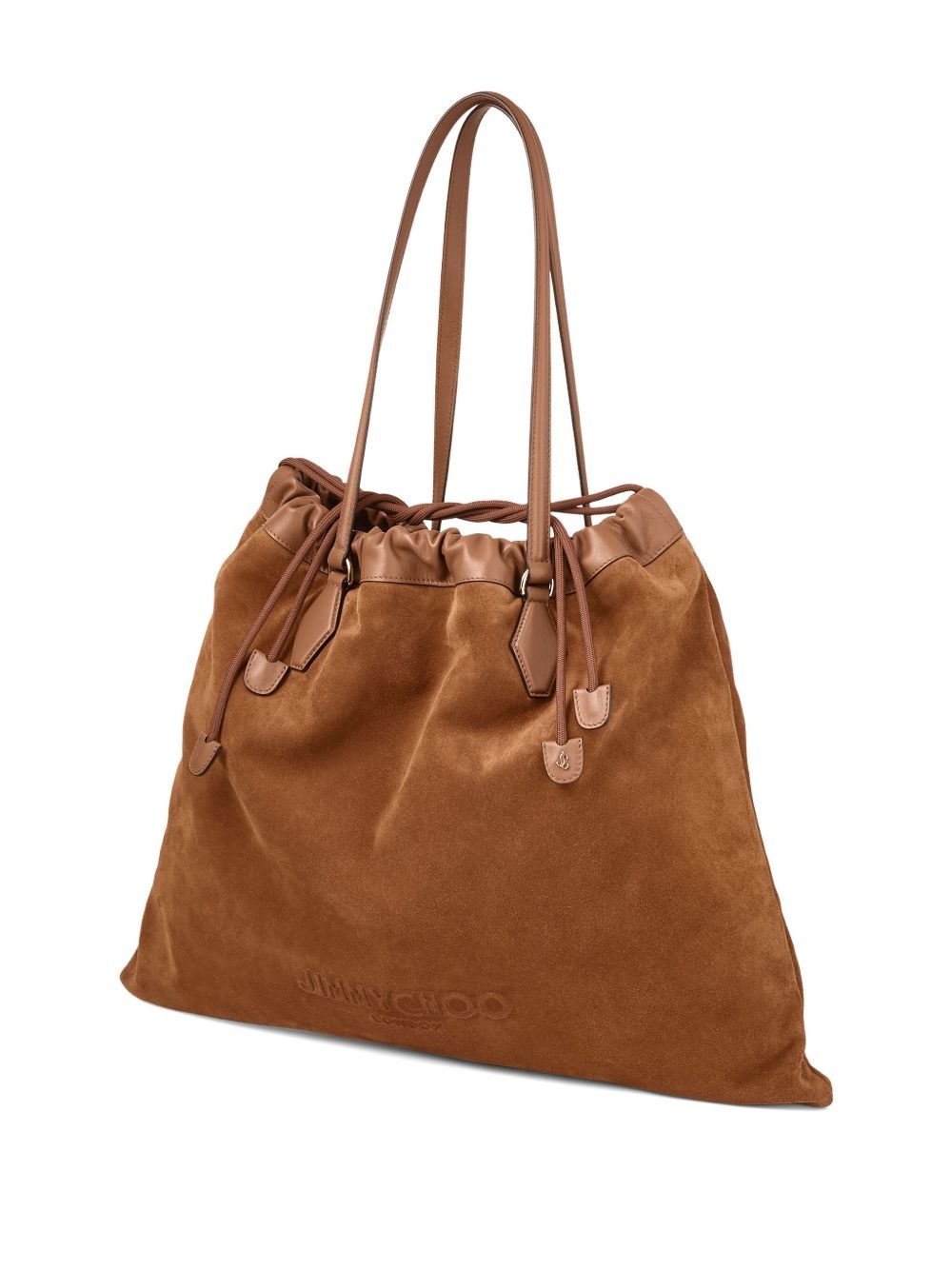 Drawstring suede tote bag - 3