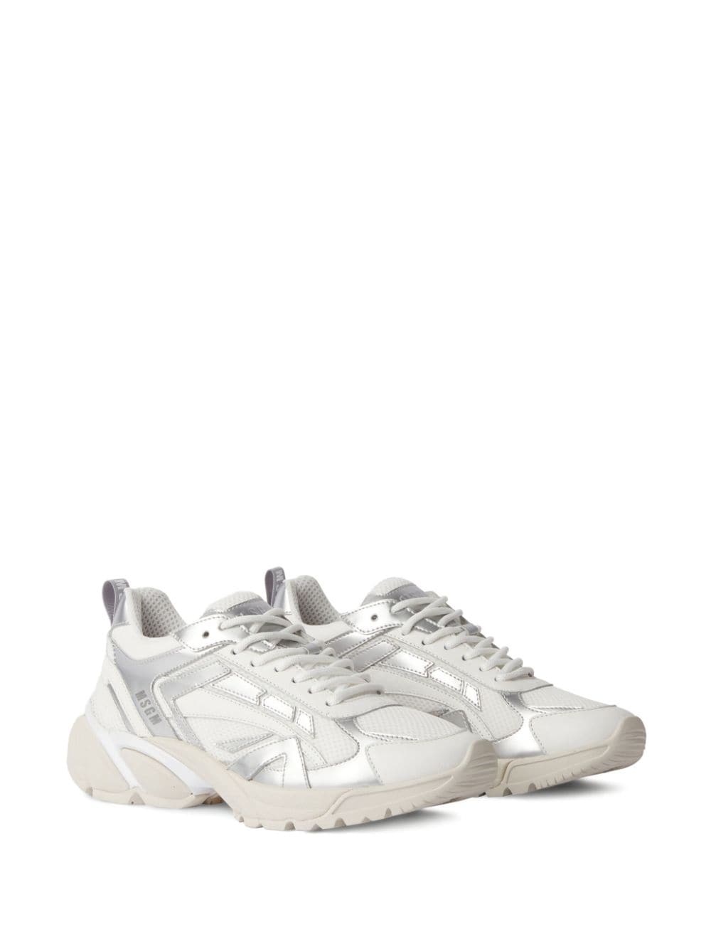 logo-embossed panelled sneakers - 2