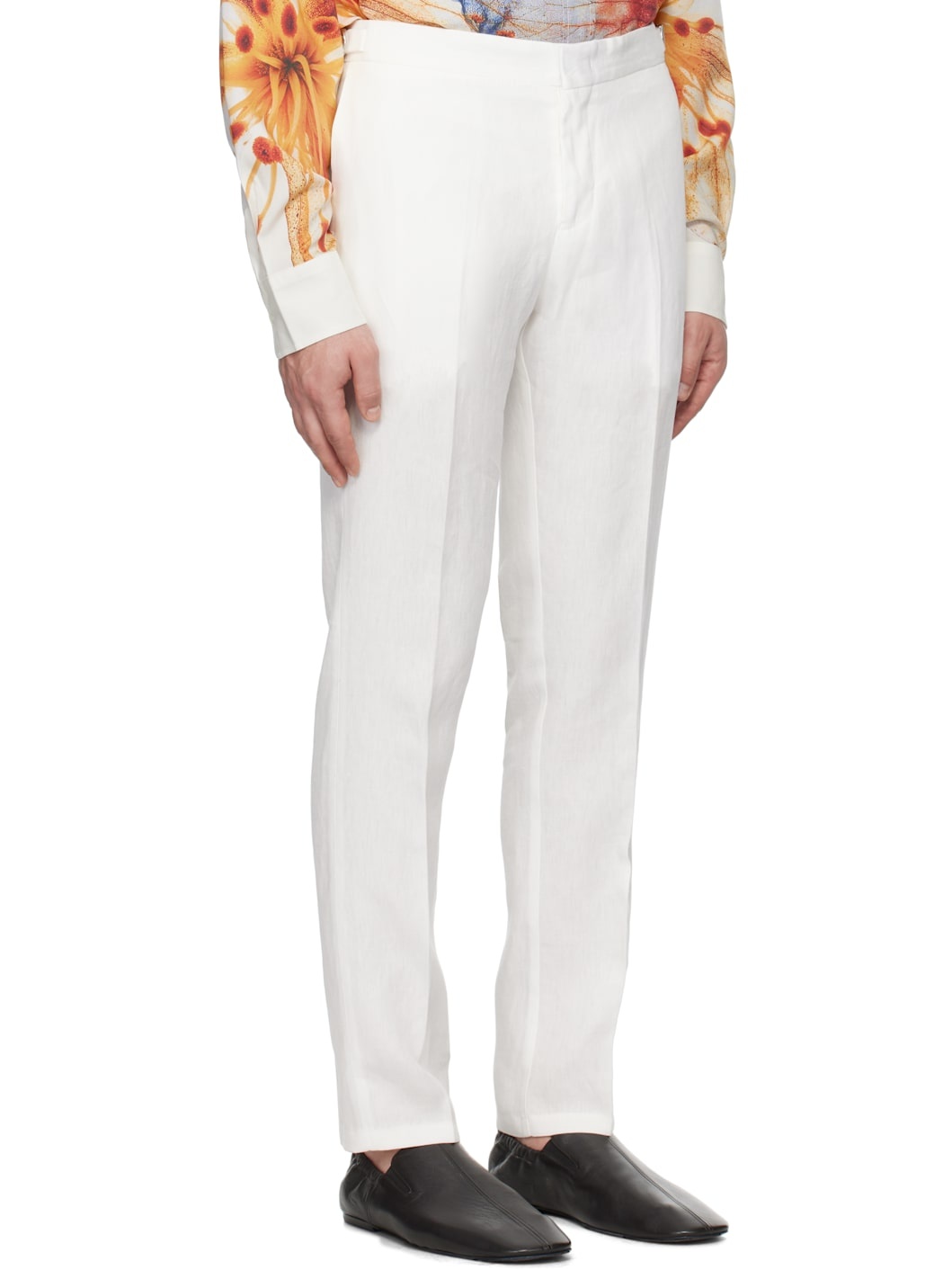 White Griffon Italian Linen Trousers - 2