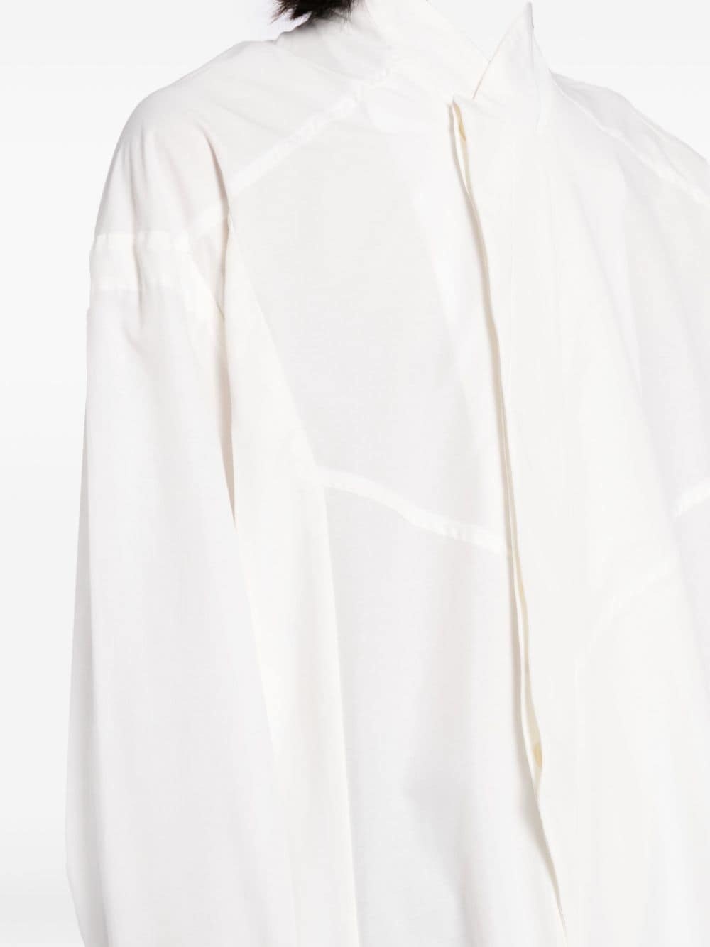 concealed-fastening cotton-blend shirt - 5