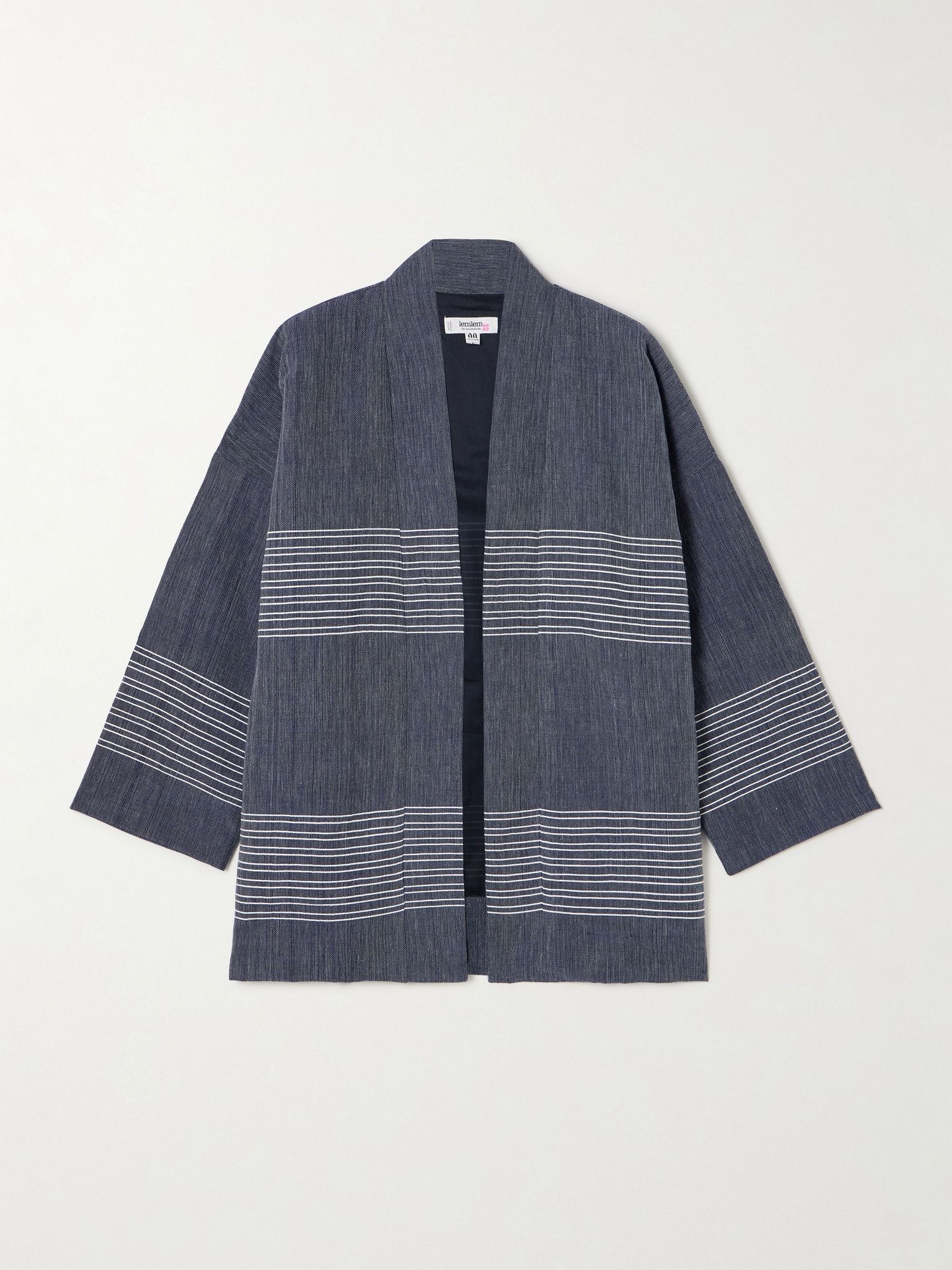 Terara striped cotton jacket Navy - 1