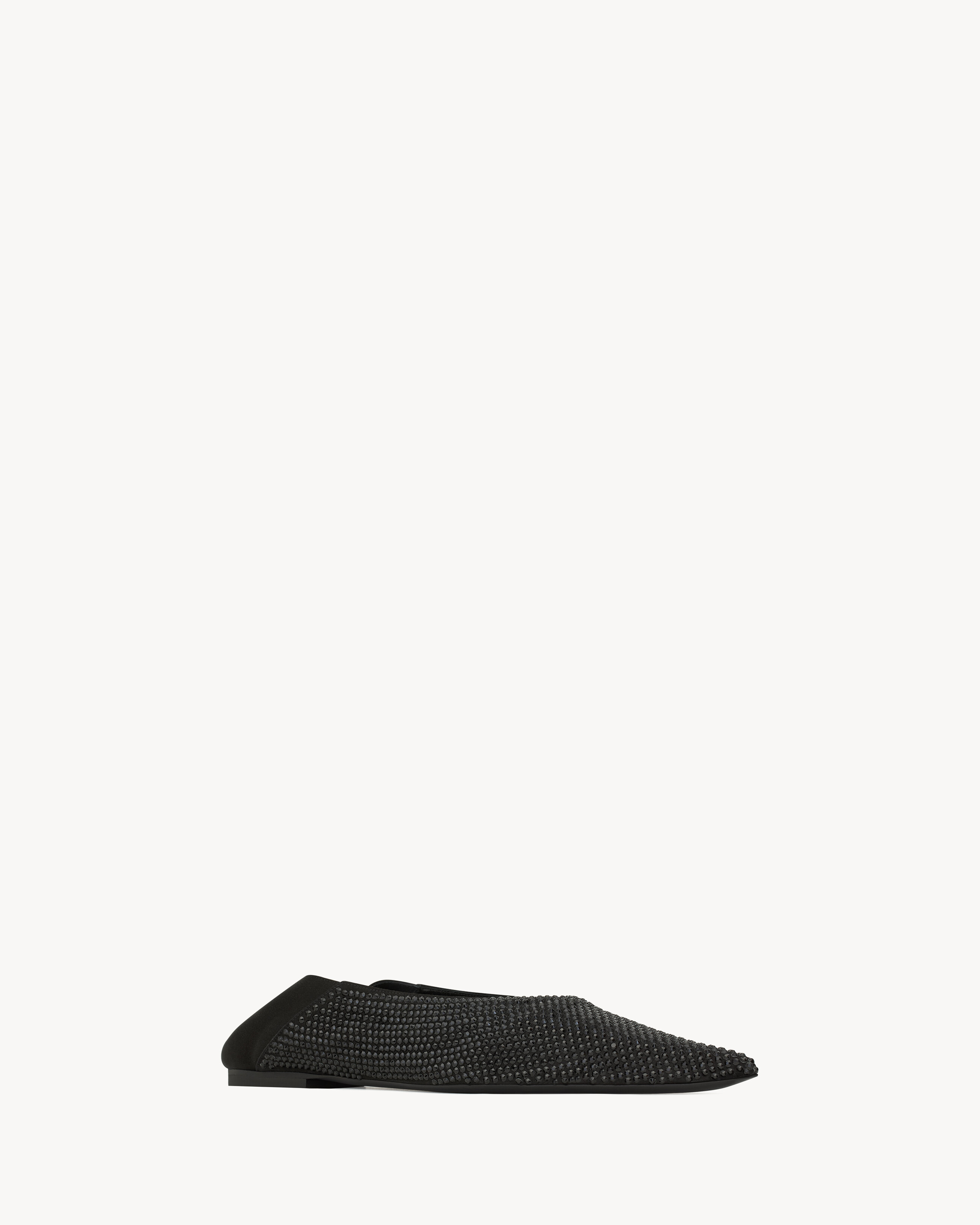 NOUR SLIPPERS IN SATIN CREPE AND RHINESTONES - 4