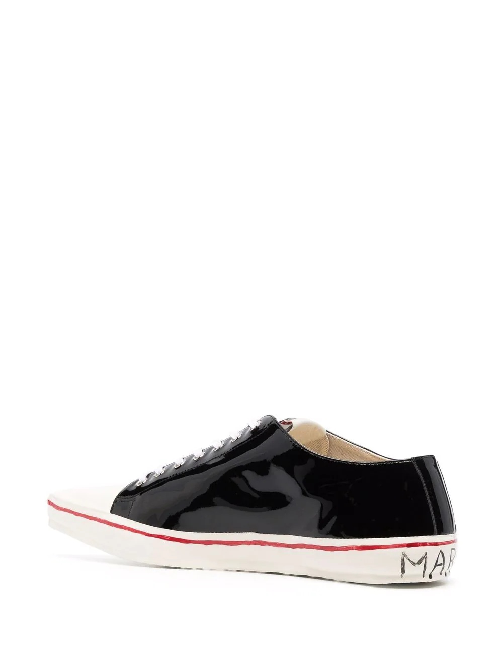 patent leather low-top sneakers - 3