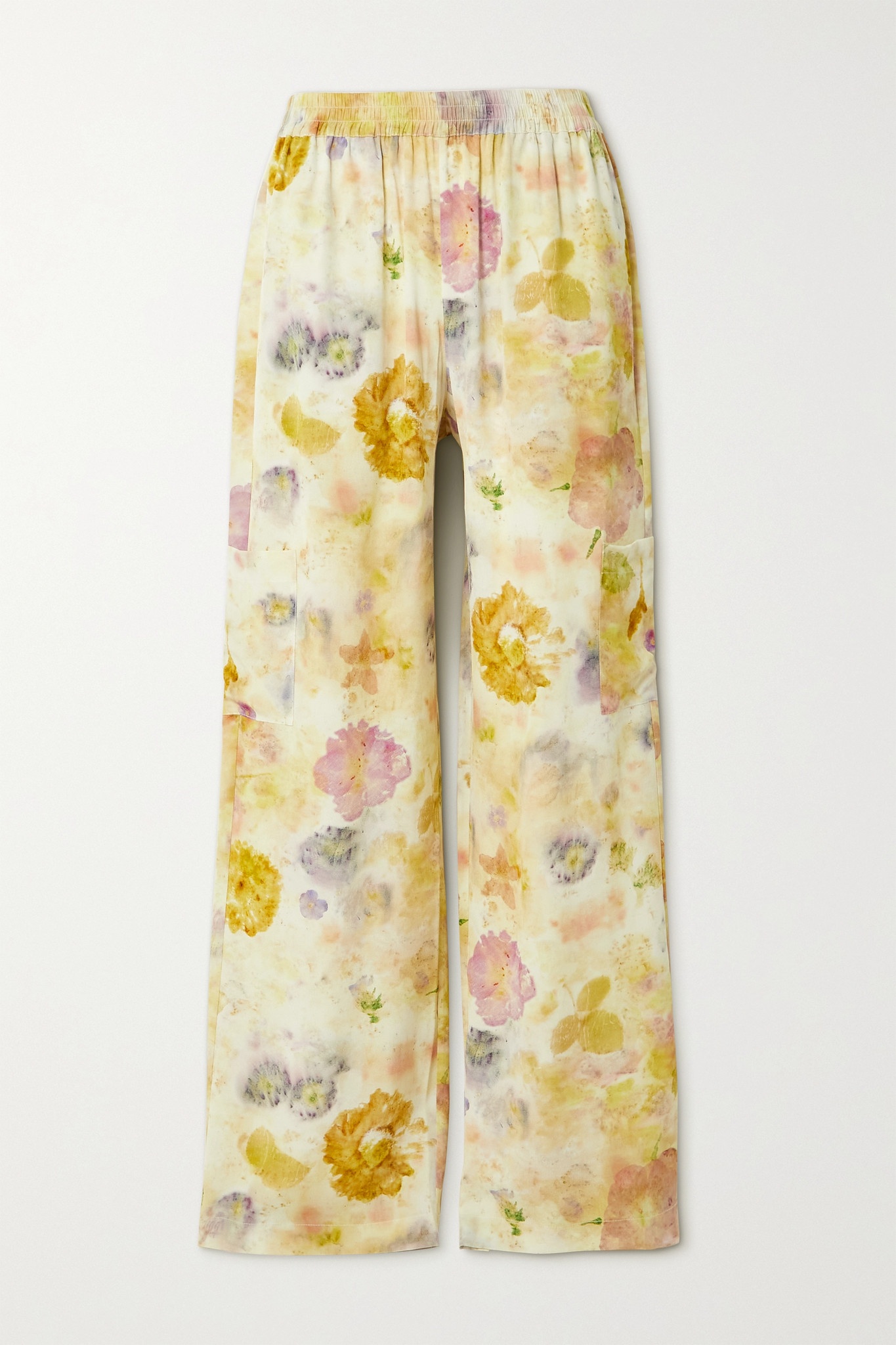 Grow Up floral-print silk crepe de chine wide-leg pants - 1