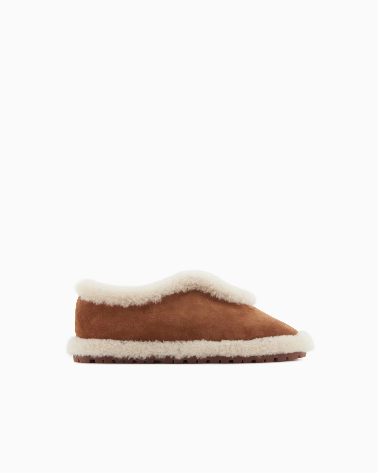 GIORGIO ARMANI NEVE SUEDE AND SHEARLING SHEEPSKIN SLIP-ONS - 1
