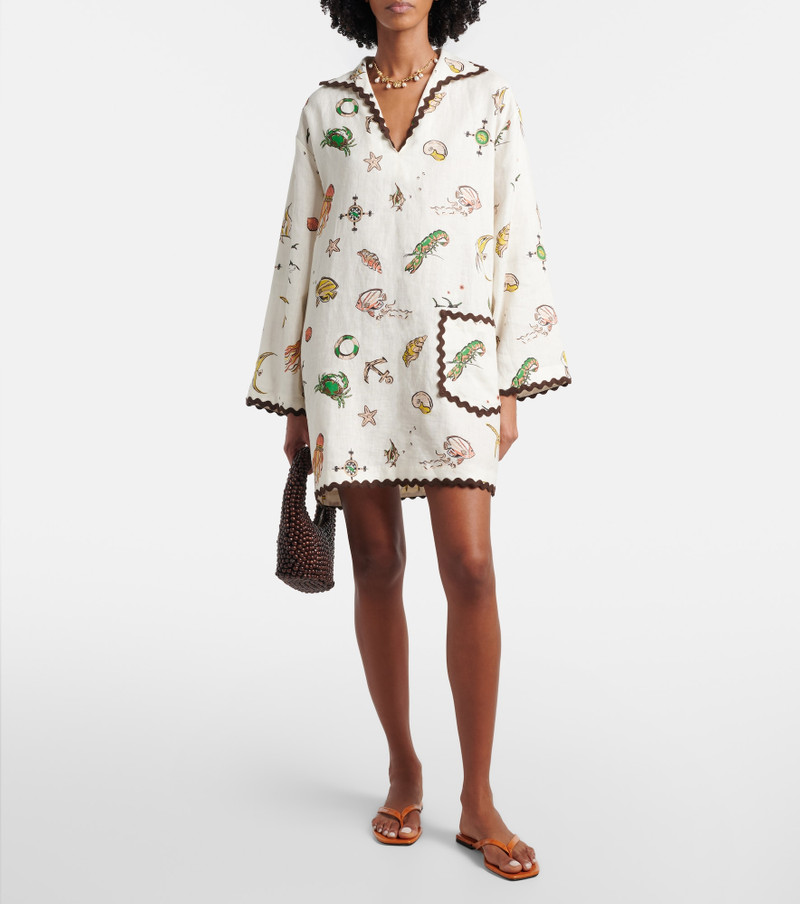 ALÉMAIS Printed linen minidress outlook