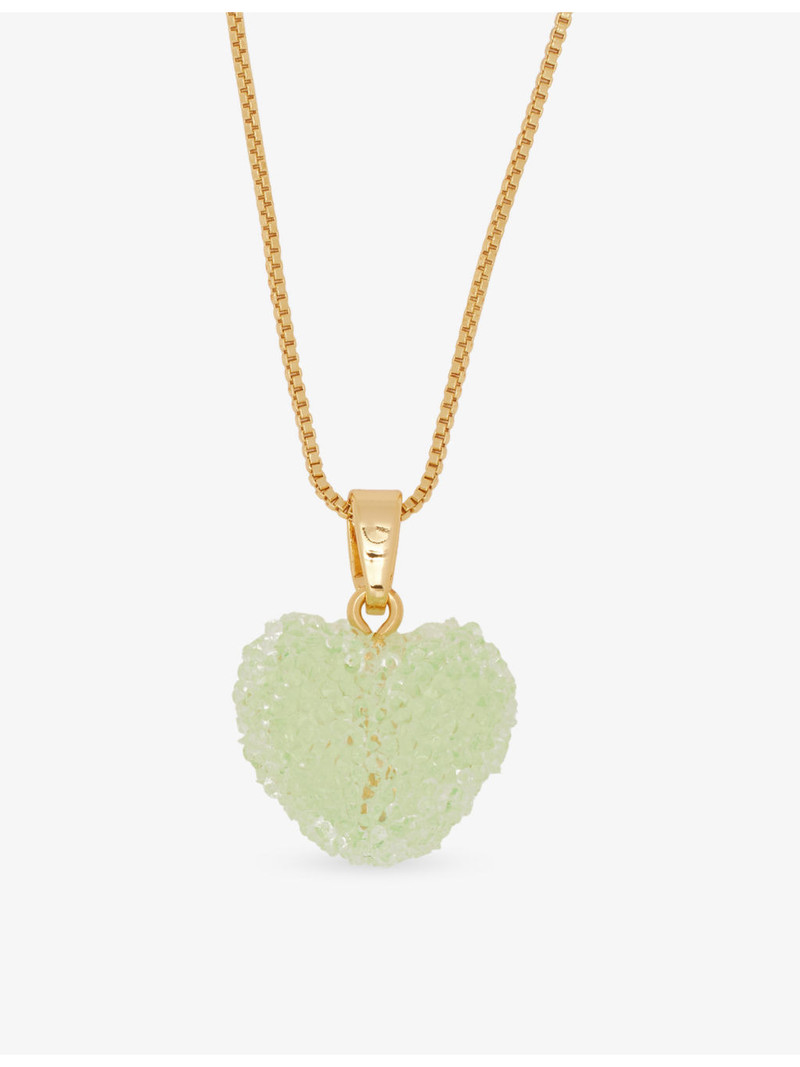 Jelly Heart Connector 18ct Yellow-Gold Plated Brass And Resin Pendant 3