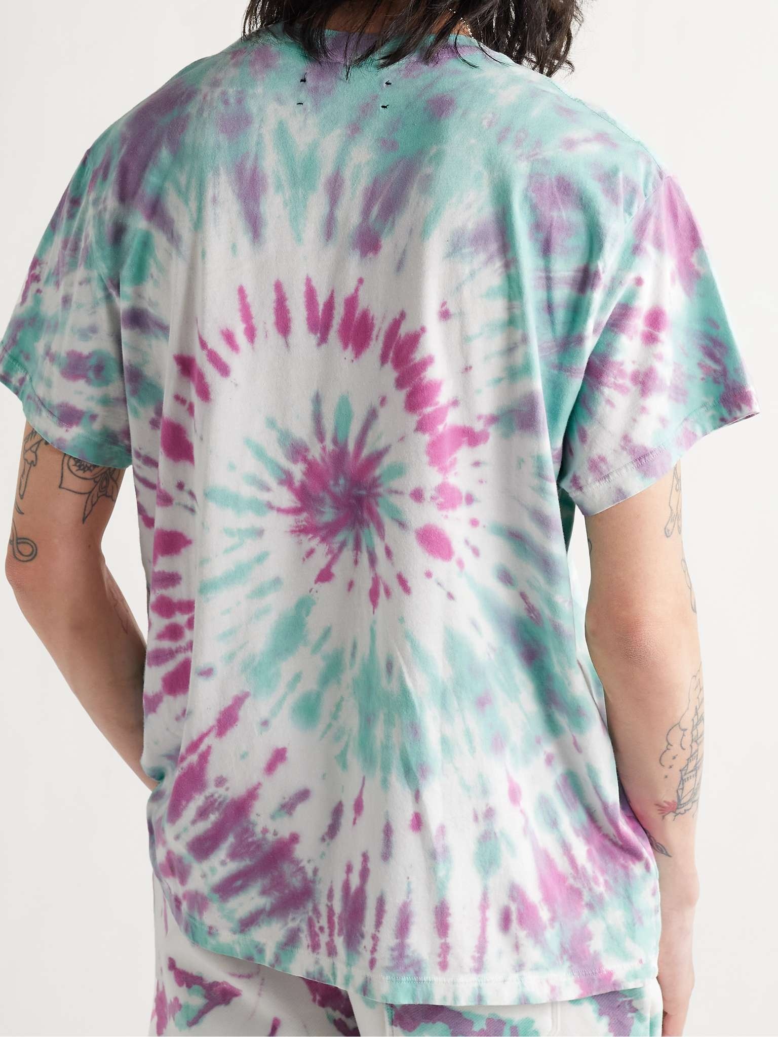 Logo-Flocked Tie-Dyed Cotton-Jersey T-Shirt - 4