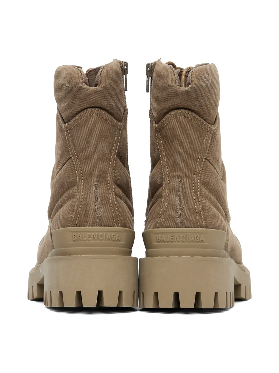 Beige Combat Strike Boots - 2