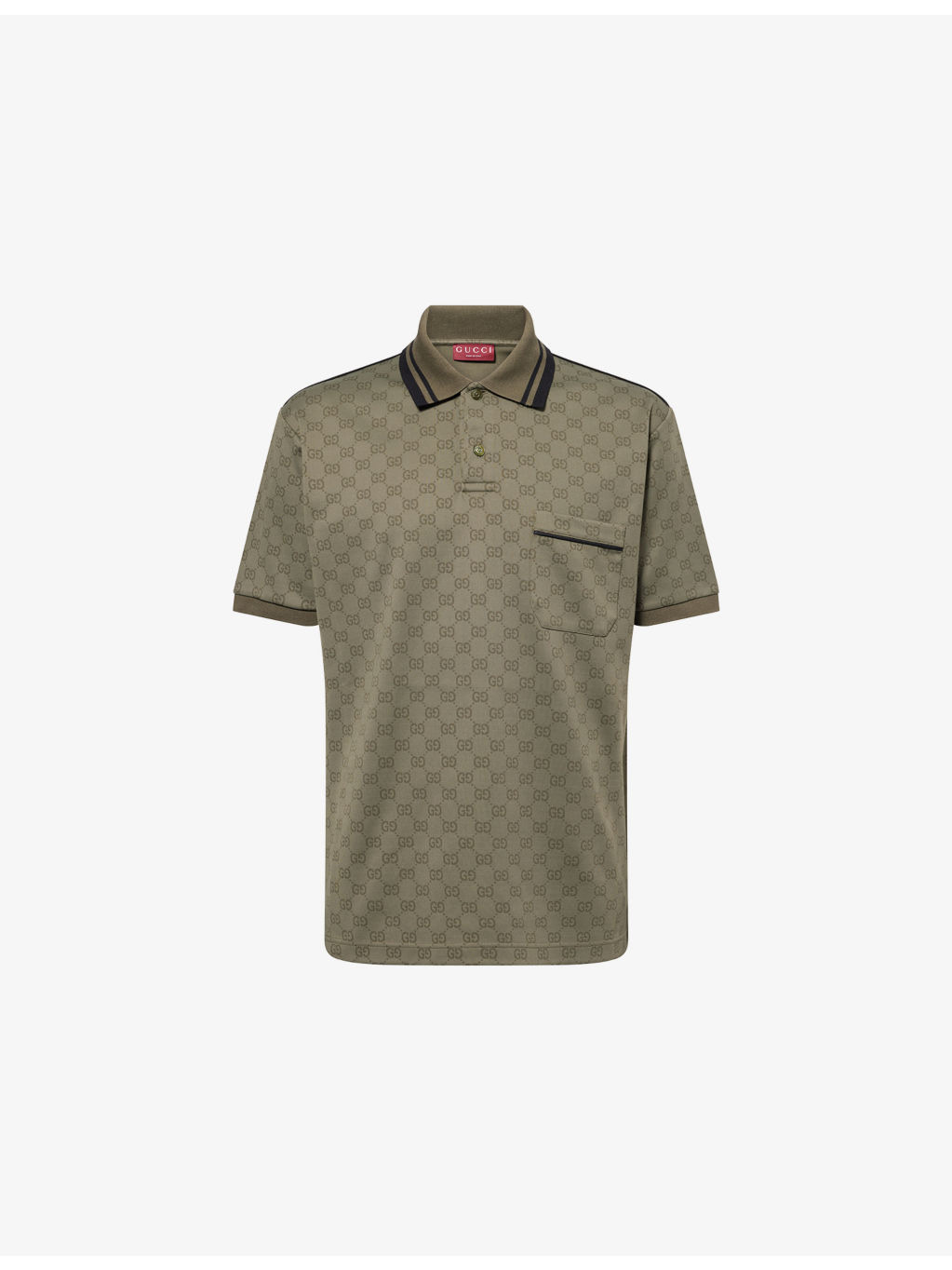 Logo-Print Jacquard Woven Polo Top - 1