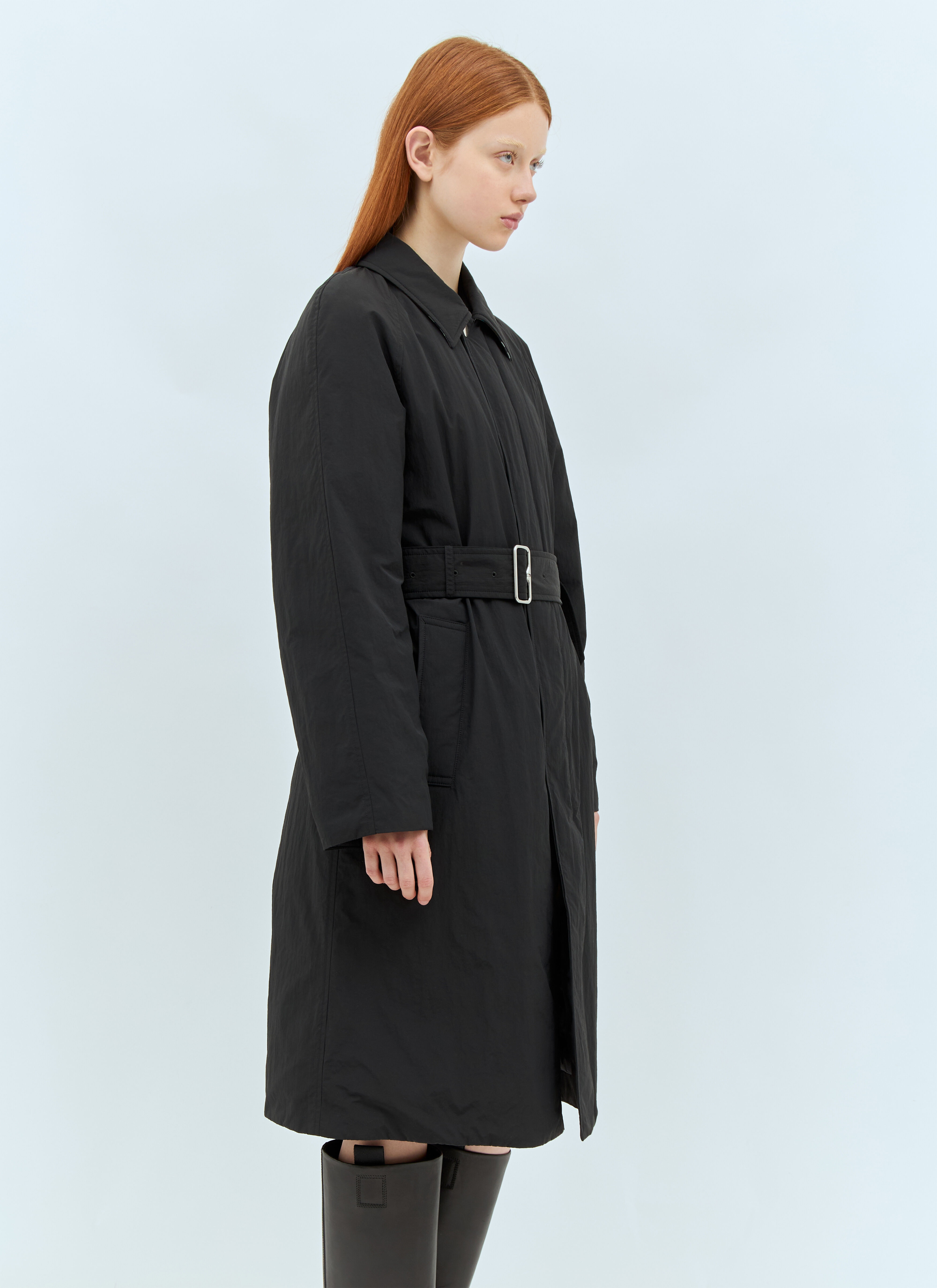 Long Nylon Cotton Padded Car Coat - 3