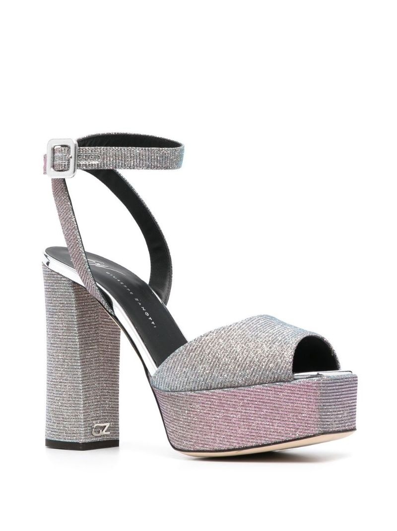 glitter-detail heeled 125mm sandals - 2