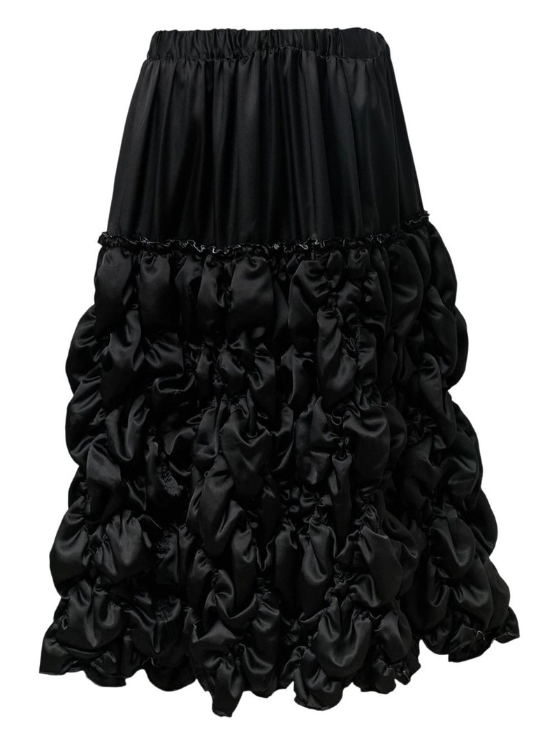 gathered-motif satin skirt 1