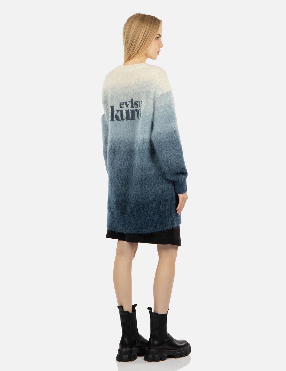 Gradient Asymmetric Knit Dress - 3