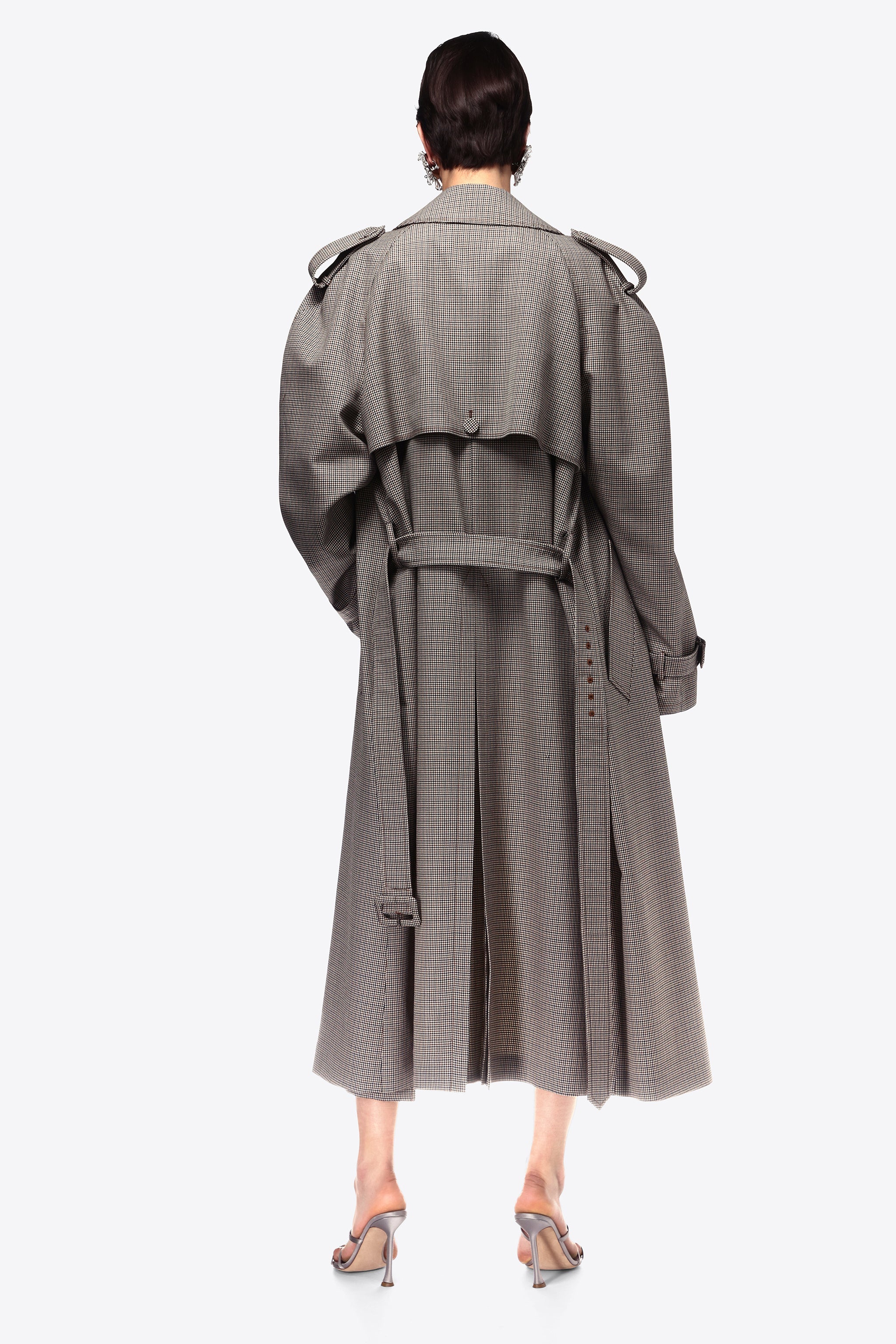 DISTRESSED CRYSTAL TRENCH COAT - 4